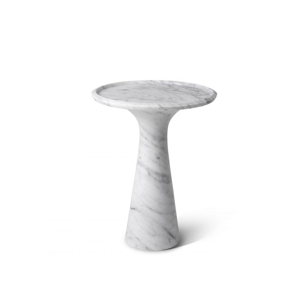 Side Table Pompano low, Solid Carrera Marble