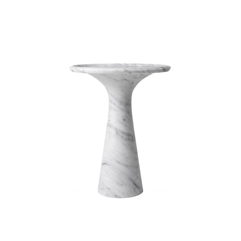 Side Table Pompano low, Solid Carrera Marble