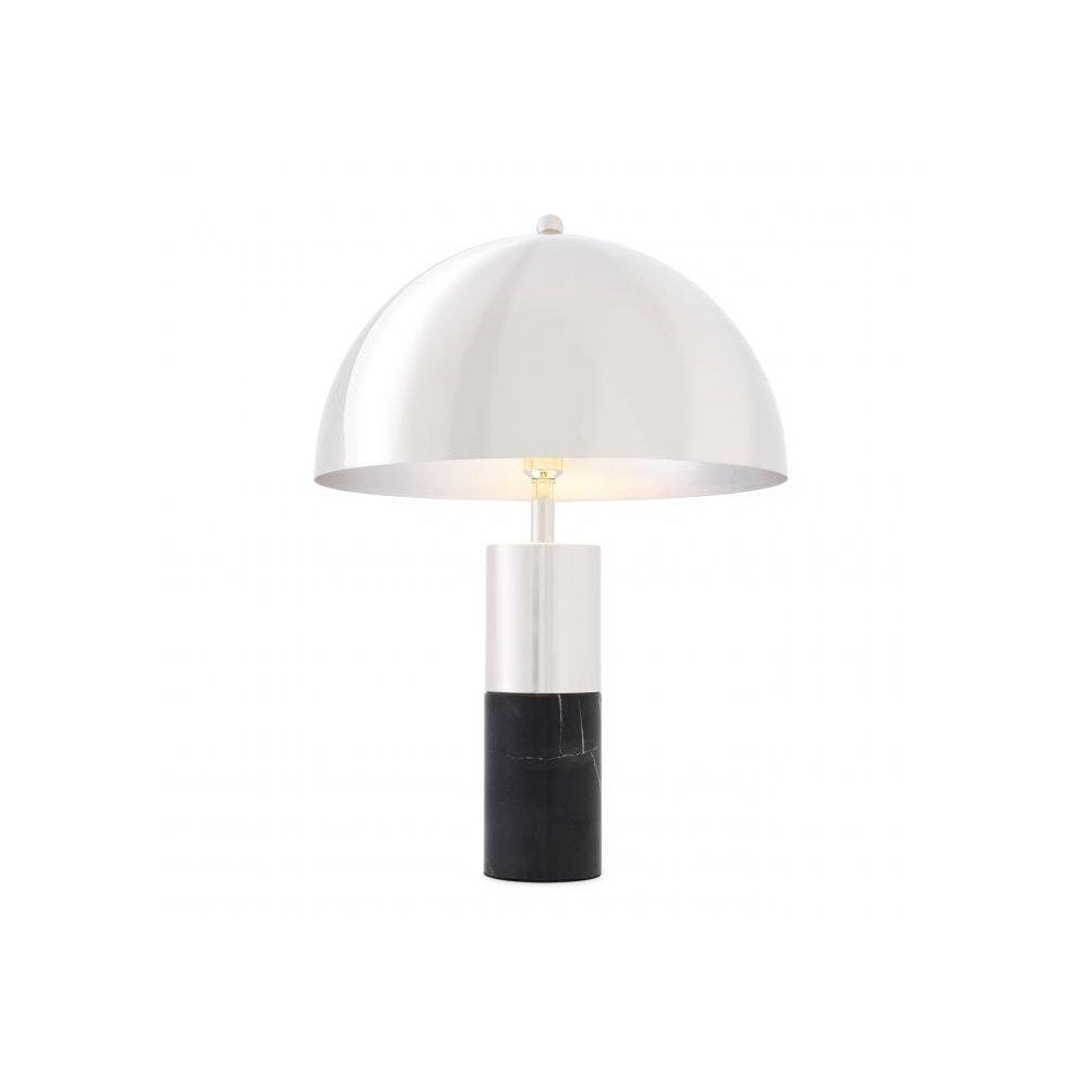 Table Lamp Flair, Black Marble, Nickel Finish