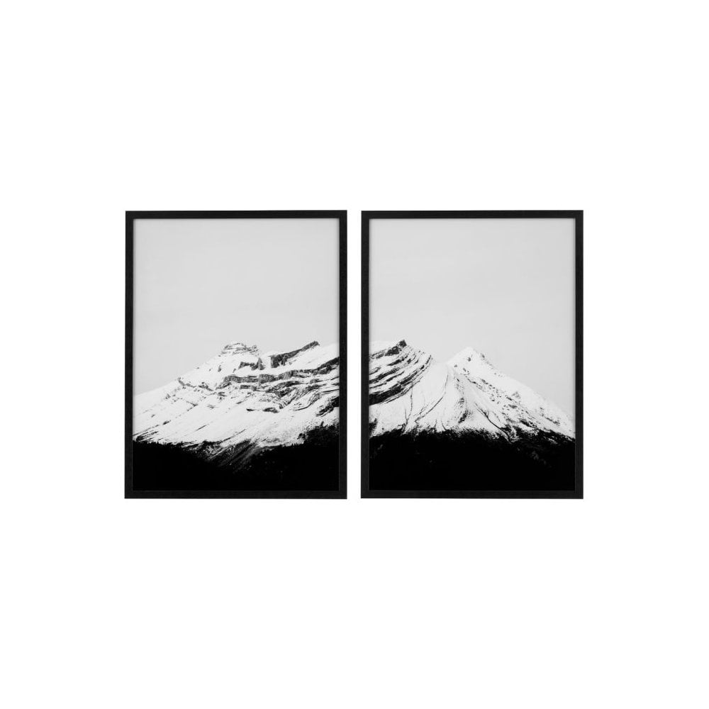 Prints The Peak set of 2, Black Wooden Frame, Clear Glass