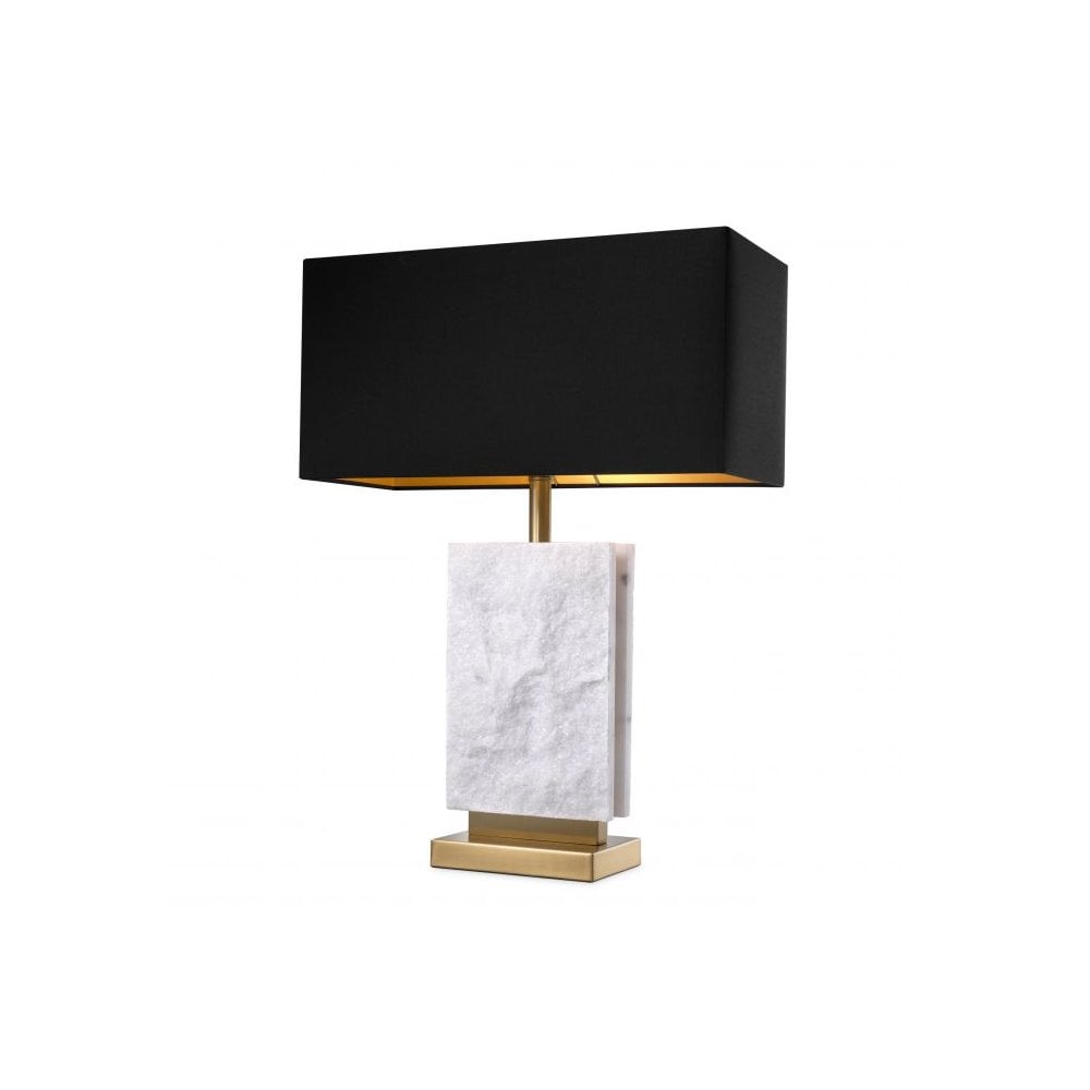 Table Lamp Charleston, Antique Brass Finish, Marble