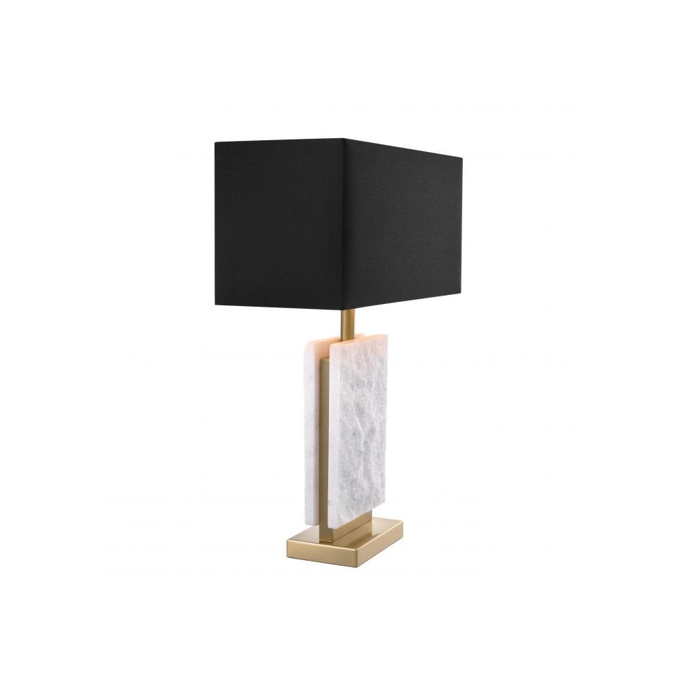 Table Lamp Charleston, Antique Brass Finish, Marble