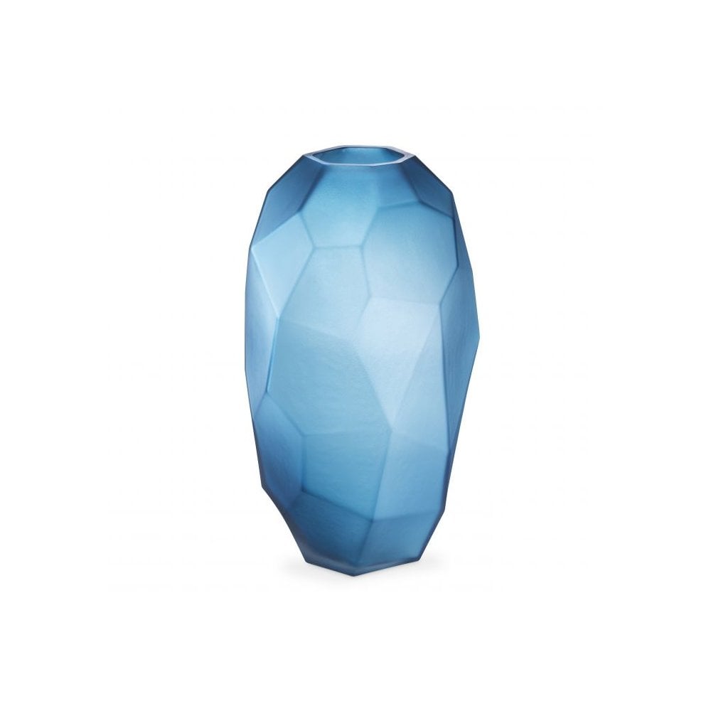 Vase Fly L, Hand Blown Glass, Blue Colour