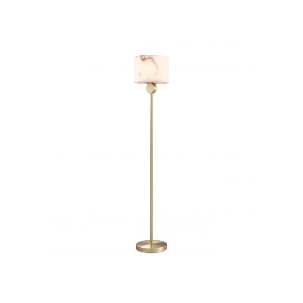 Floor Lamp Etruscan, Light Brass Finish, Alabaster