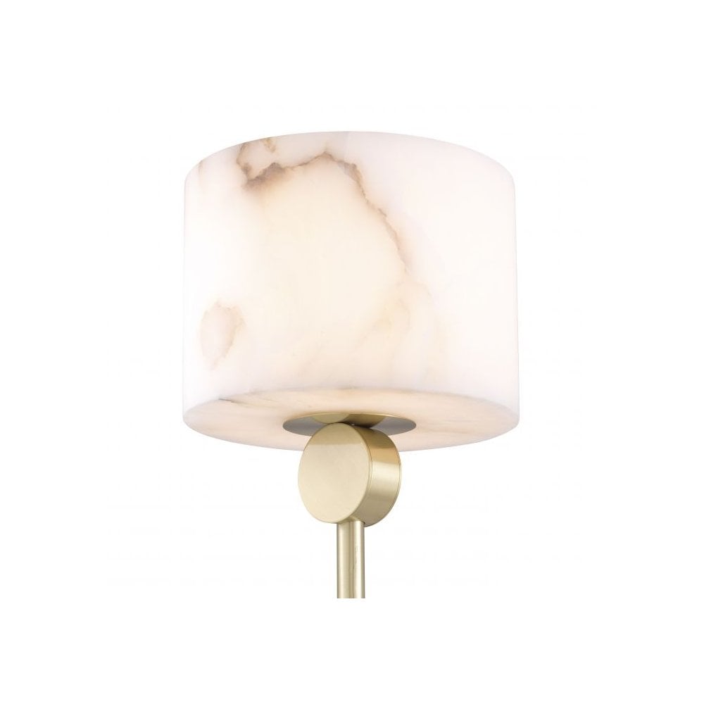 Floor Lamp Etruscan, Light Brass Finish, Alabaster