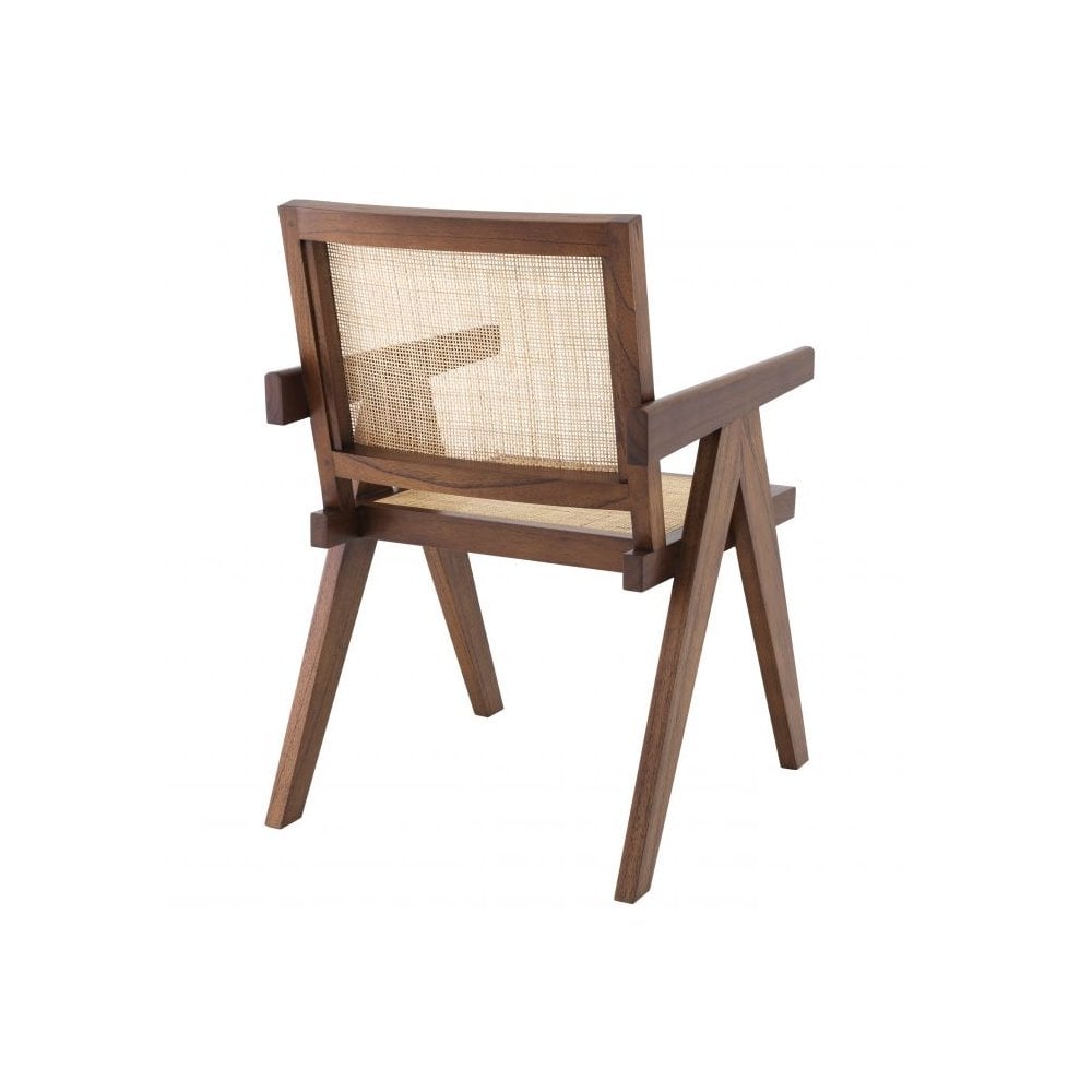 Dining Chair Aristide, Classic Brown, Rattan Cane Webbing