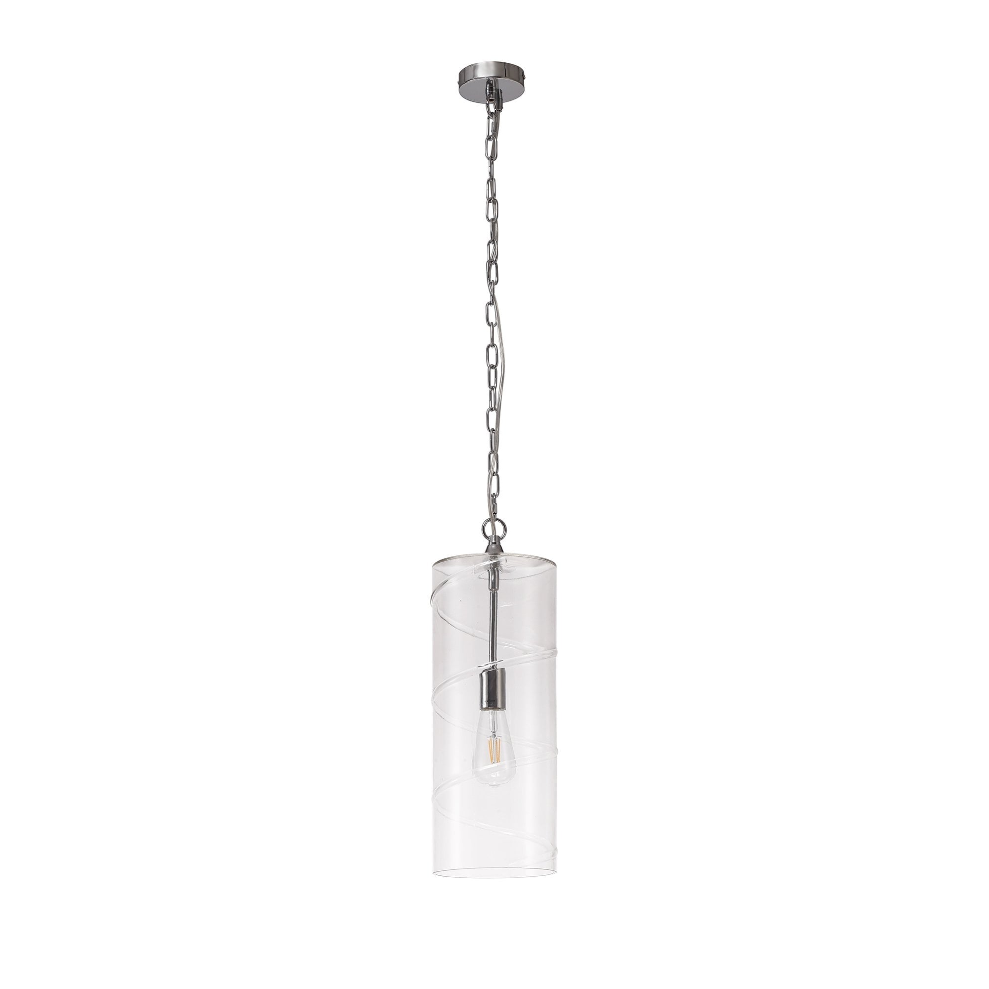 Pendant, 1 Light E27, Polished Chrome/Clear