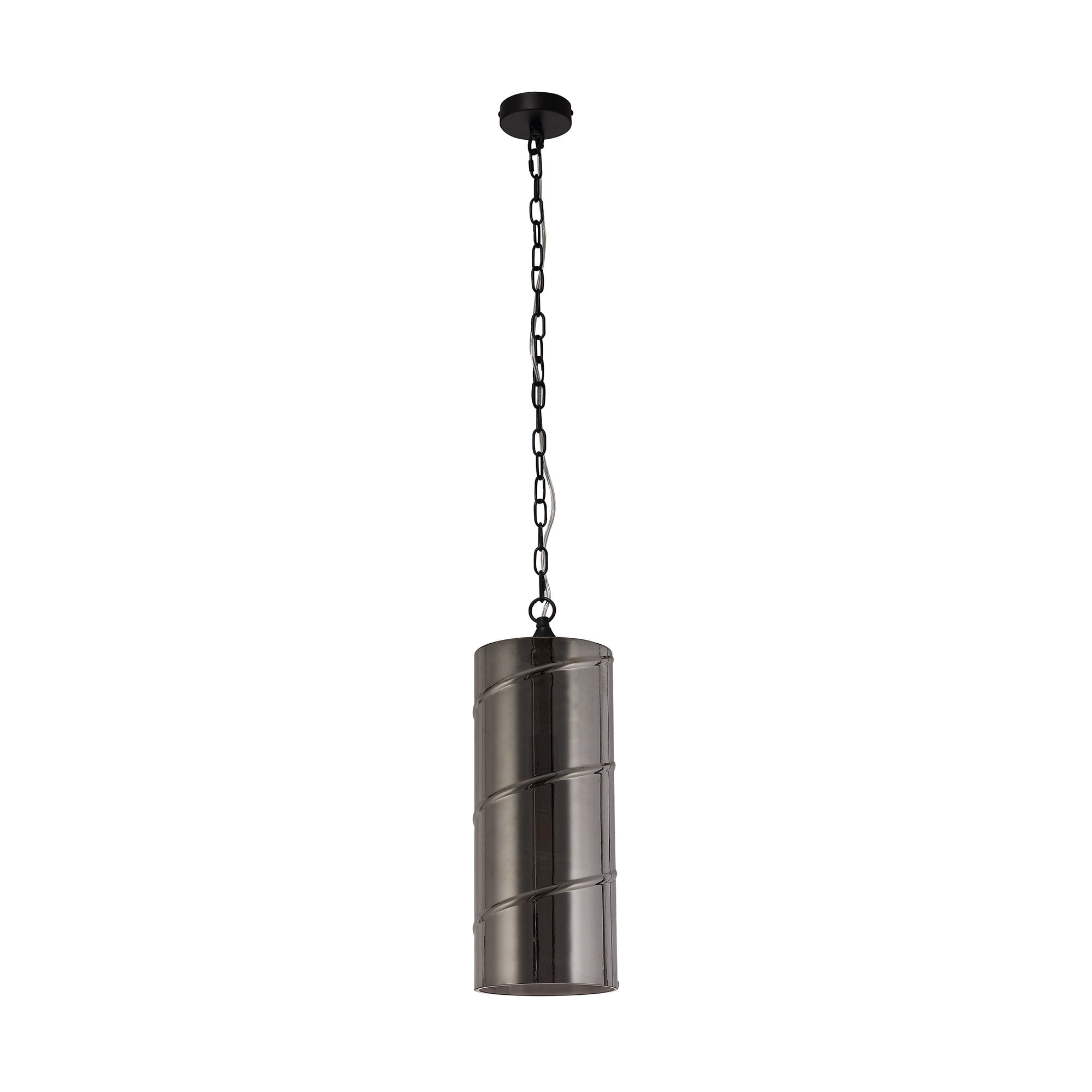 Pendant, 1 Light E27, Matt Black/Smoked