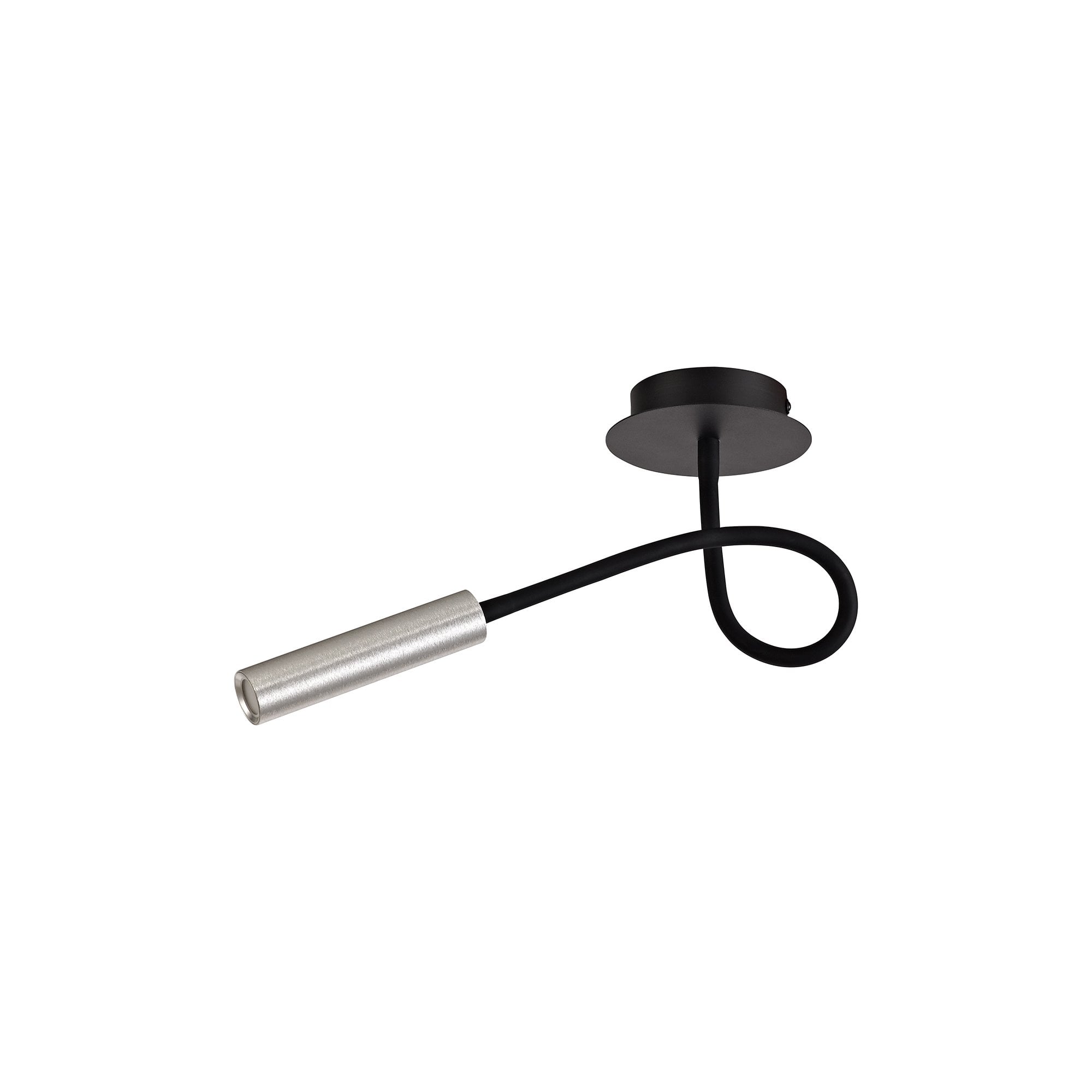 Ceiling, 1 Light Adjustable Arm, 1 x 5W LED, 3000K, 310lm, Black/Aluminium, 3yrs Warranty