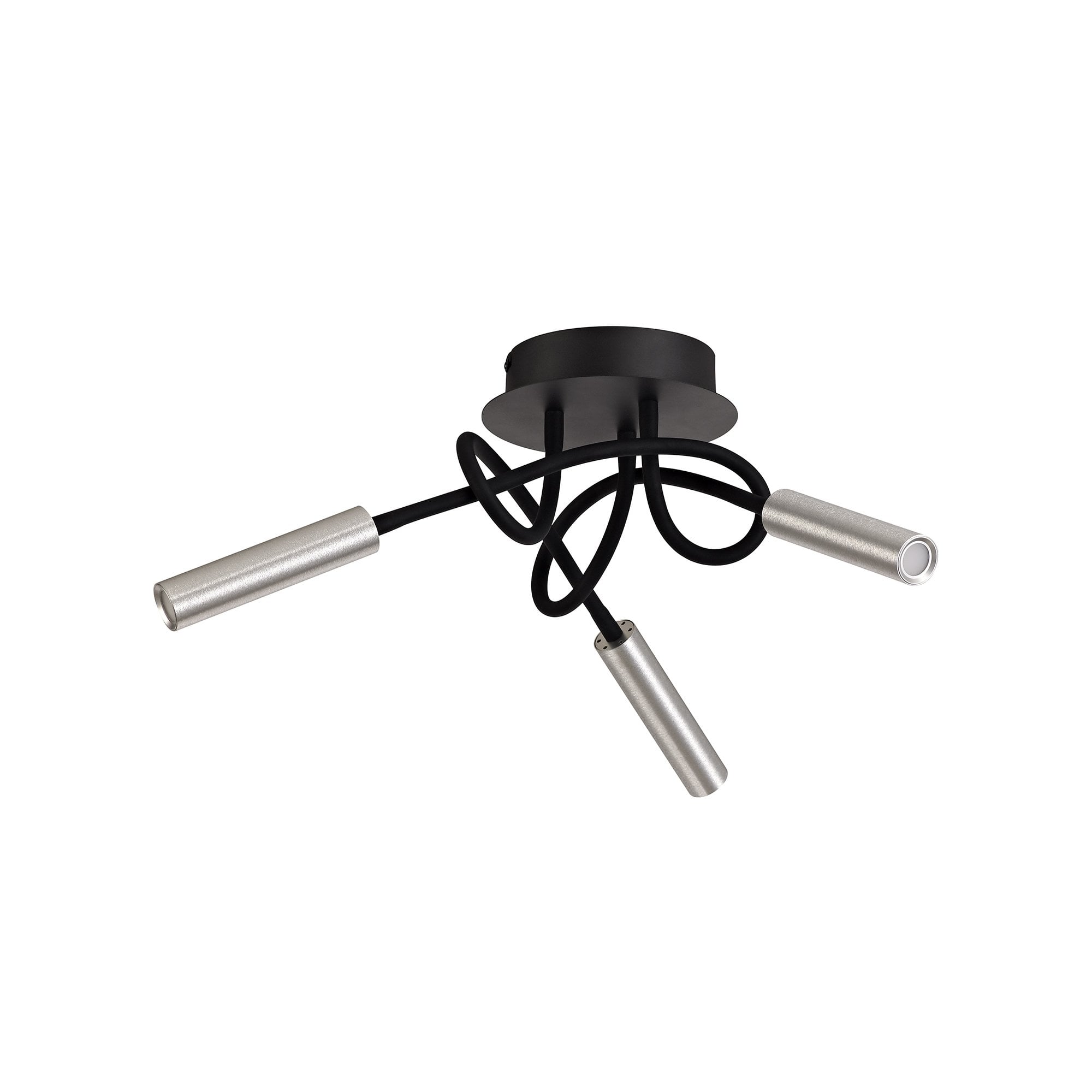 Ceiling, 3 Light Adjustable Arms, 3 x 5W LED Dimmable, 3000K, 930lm, Black/Aluminium, 3yrs Warranty