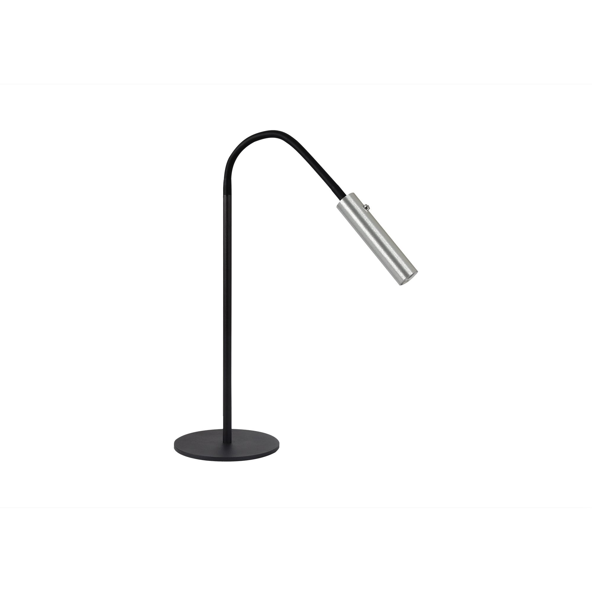 Table Lamp, 1 Light Adjustable Switched, 1 x 7W LED, 3000K, 436lm, Black/Aluminium, 3yrs Warranty