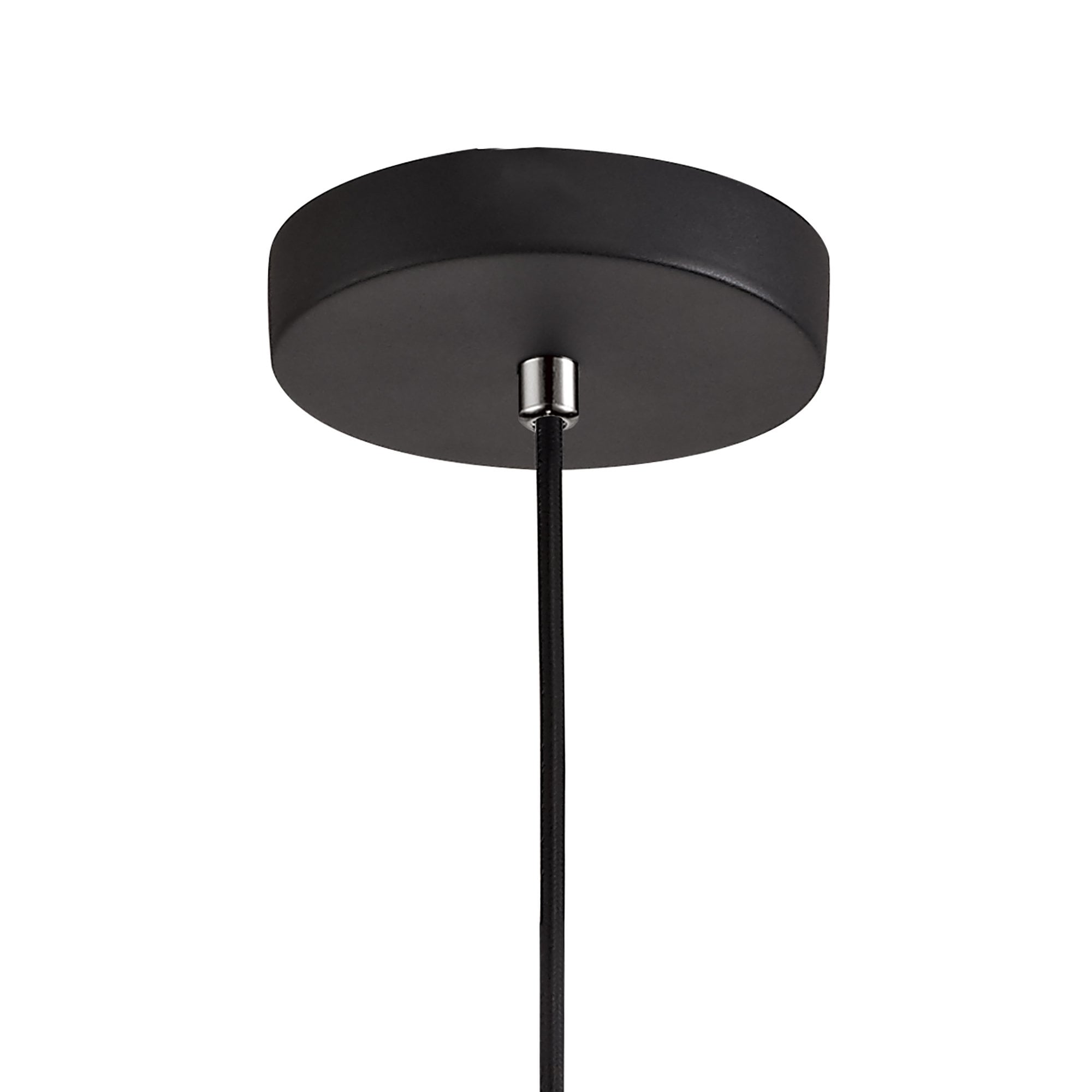 Single Pendant, 1 Light E27, Black/Clear Glass