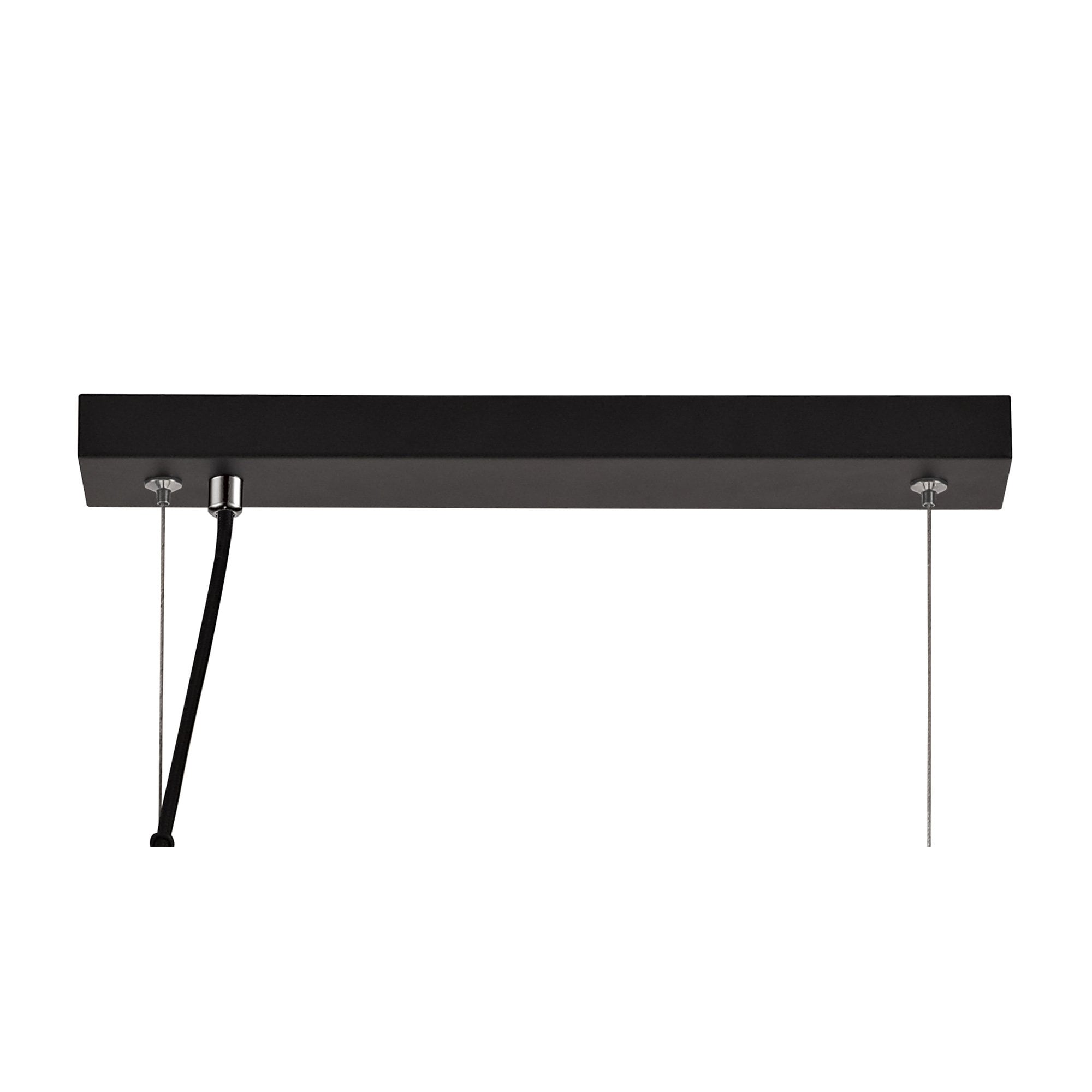 Linear Pendant, 3 Light E27, Black/Clear Glass