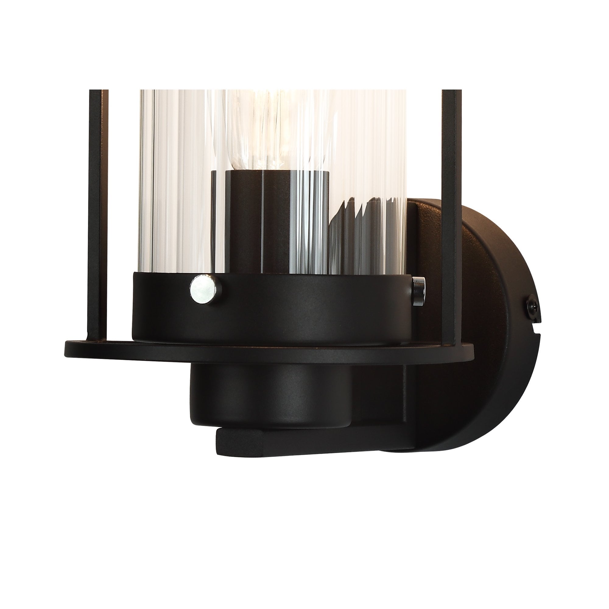 Wall Light, 1 Light E27, Black/Clear Glass