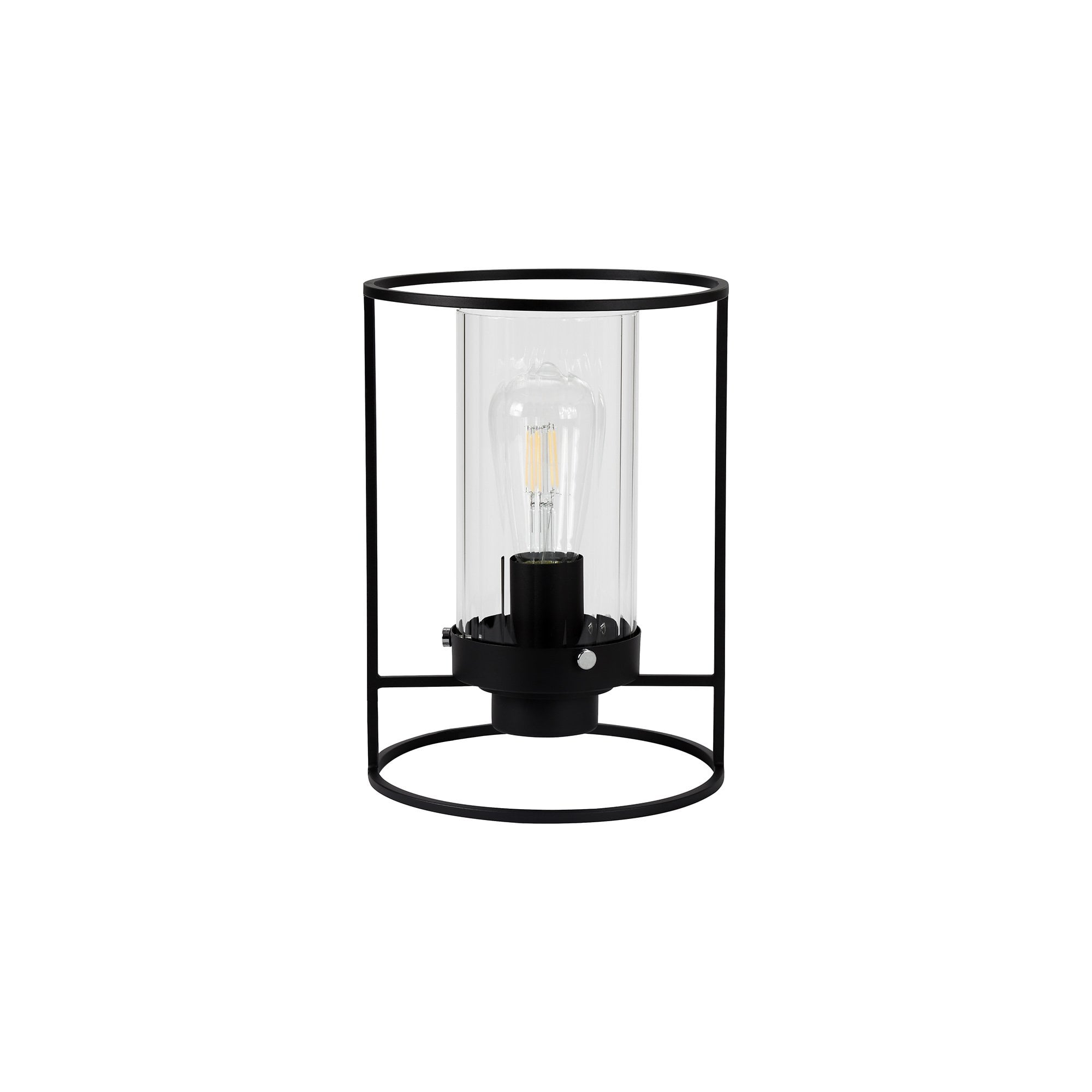 Table Lamp, 1 Light E27, Black/Clear Glass