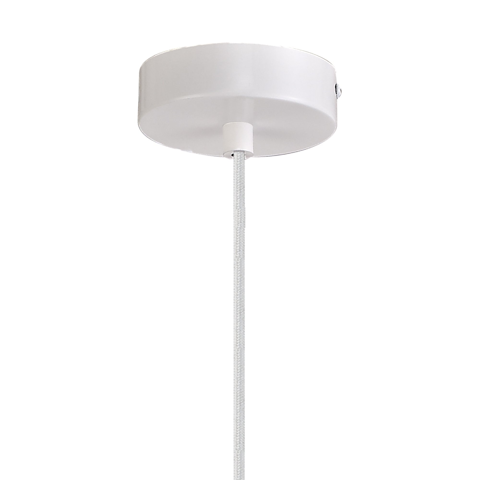 Single Large Pendant, 1 Light Adjustable E27, Gloss White/Gloss White