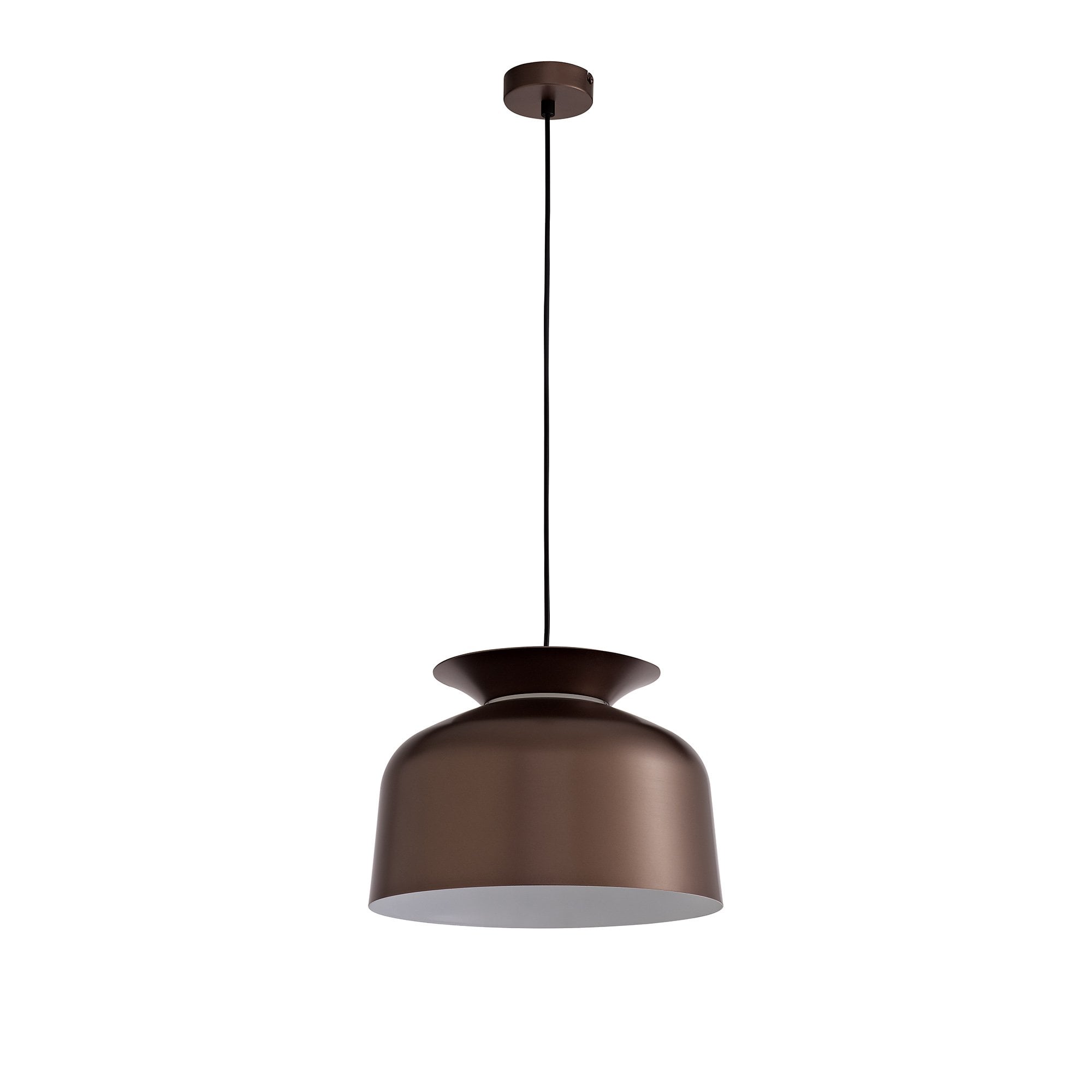 Single Pendant, 1 Light Adjustable E27, Gloss Coffee