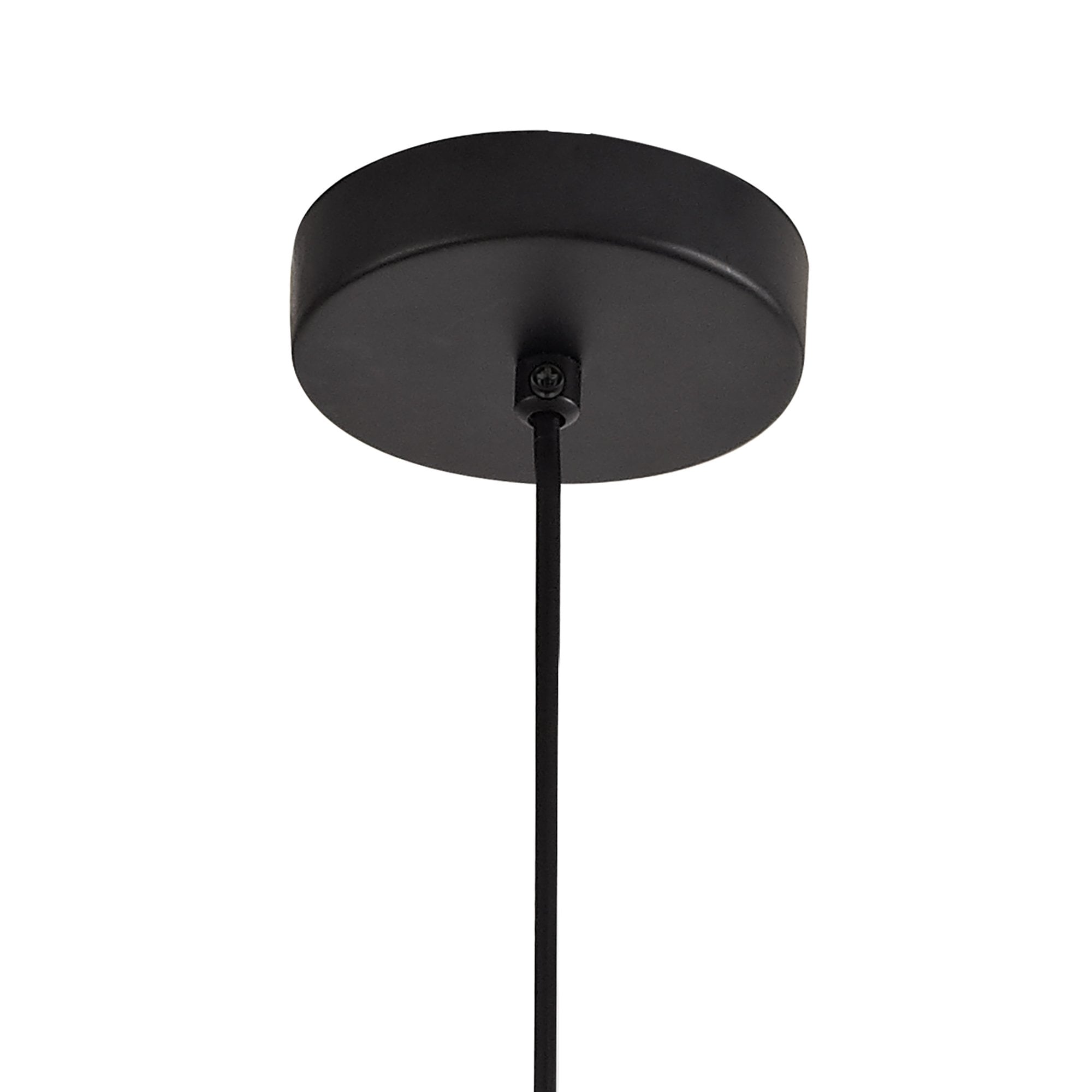 Single Small Pendant, 1 Light Adjustable E27, Matt Black/Satin Gold