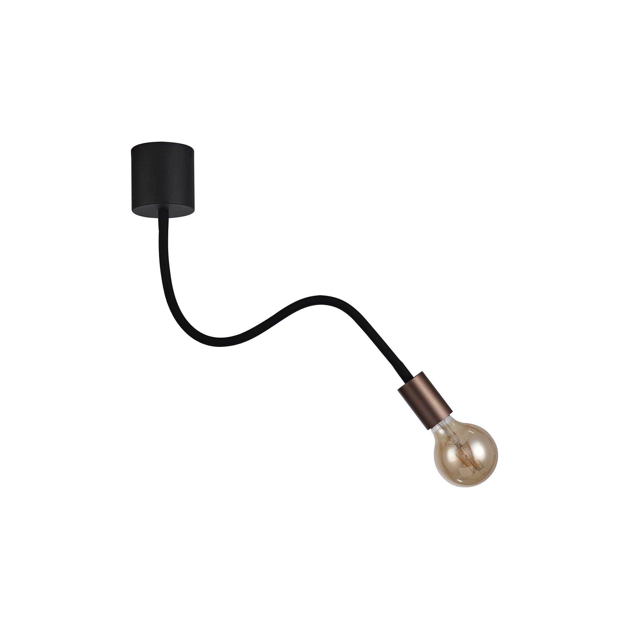 Flexible Ceiling 1 Light E27, Satin Black/Brushed Copper