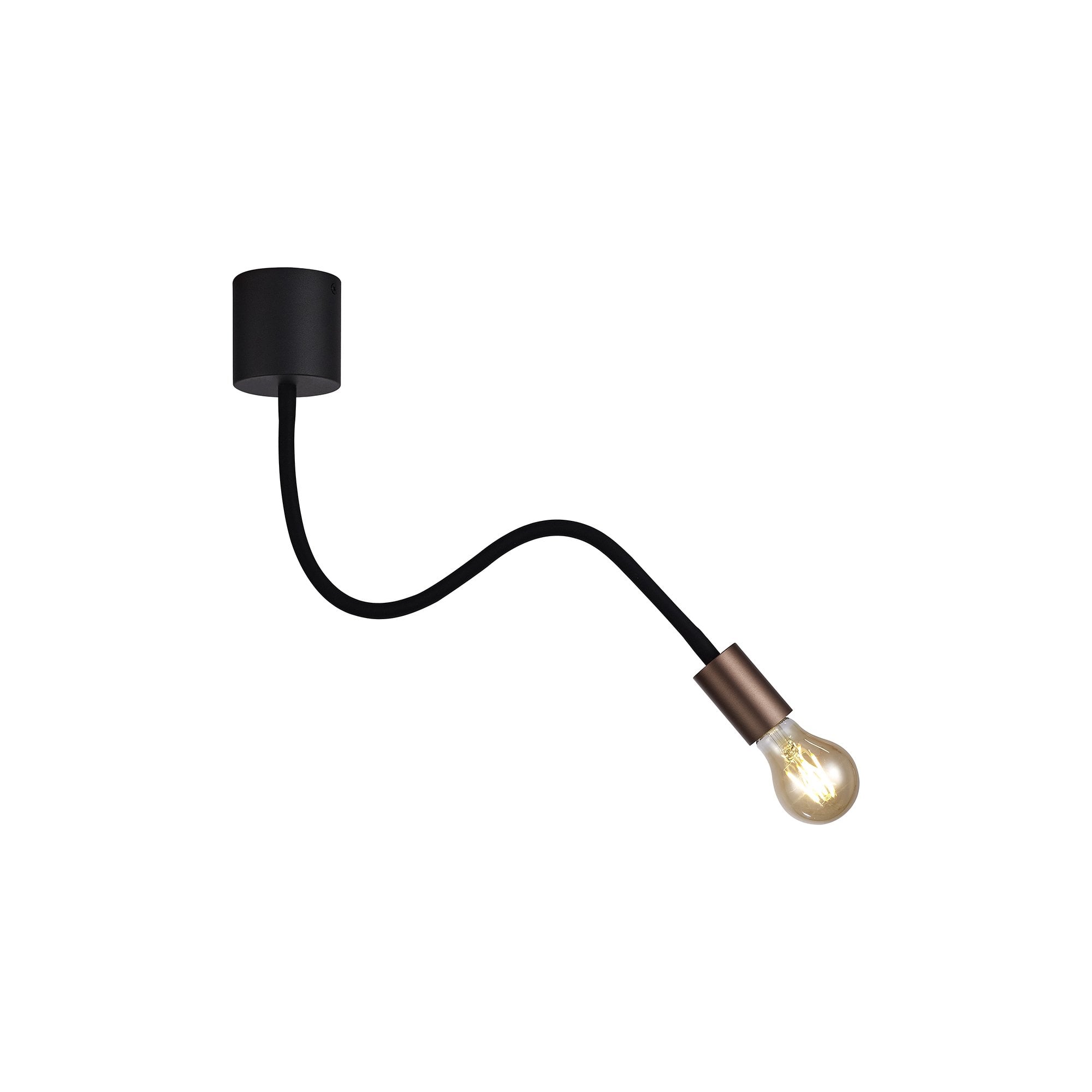 Flexible Ceiling 1 Light E27, Satin Black/Brushed Copper