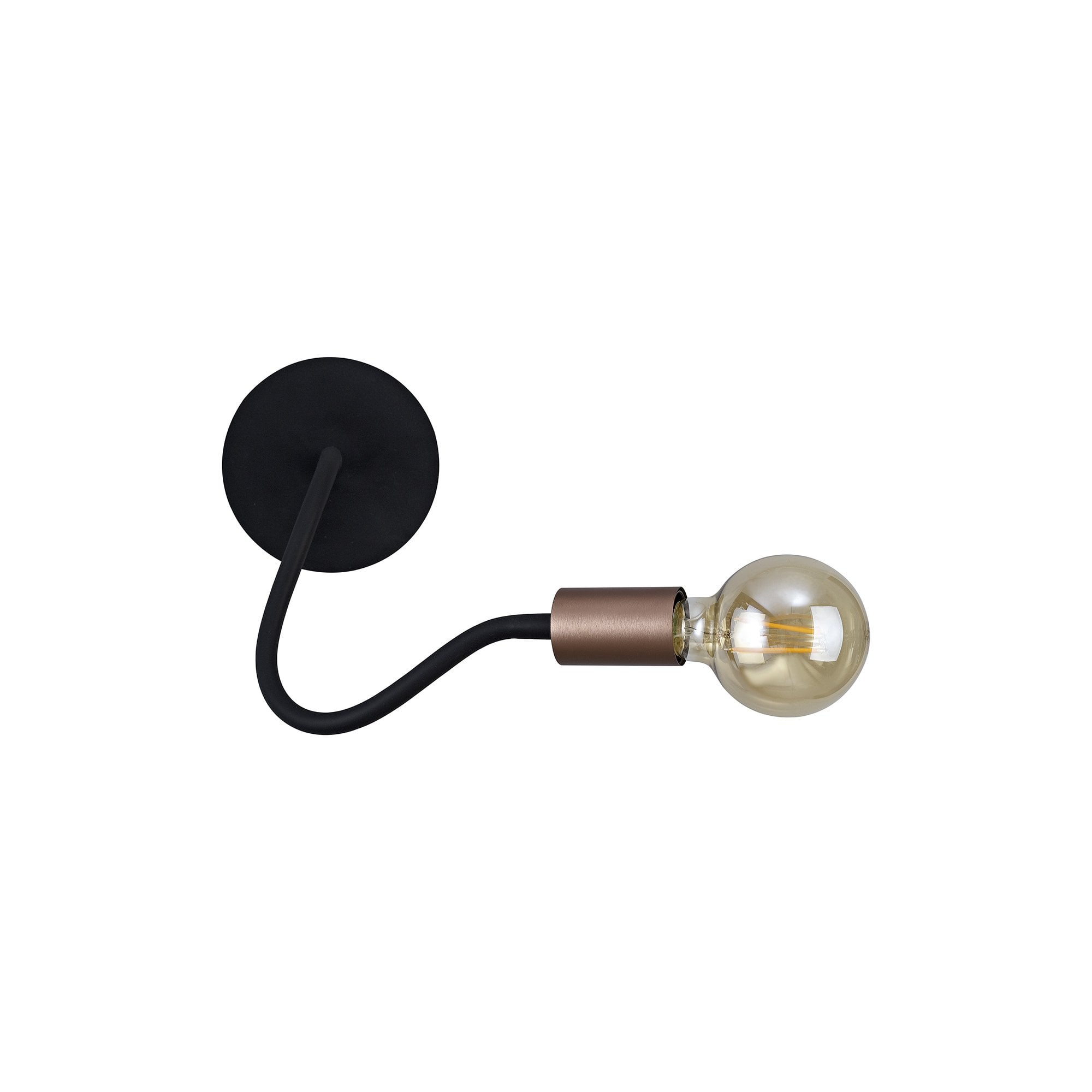 Flexible Wall Lamp, 1 Light E27, Satin Black/Brushed Copper