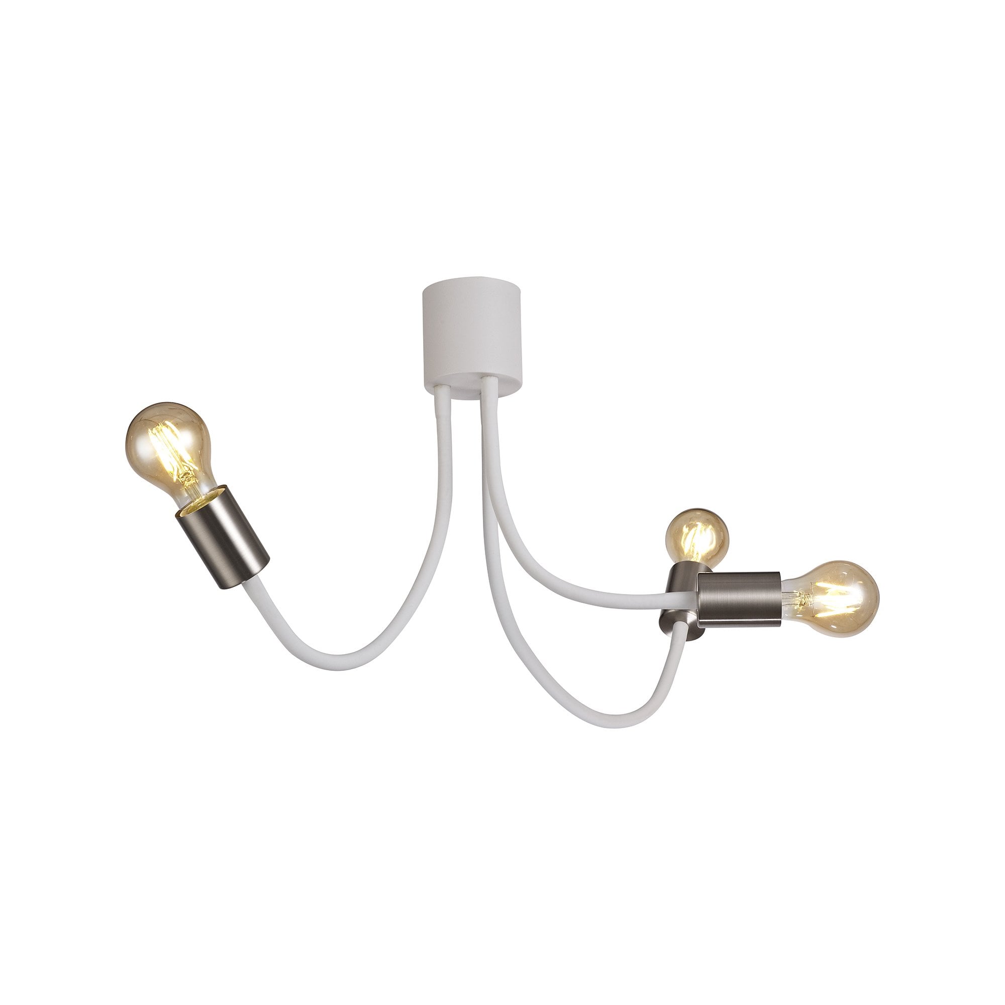 Flexible Ceiling 3 Light E27 Satin White/Satin Nickel