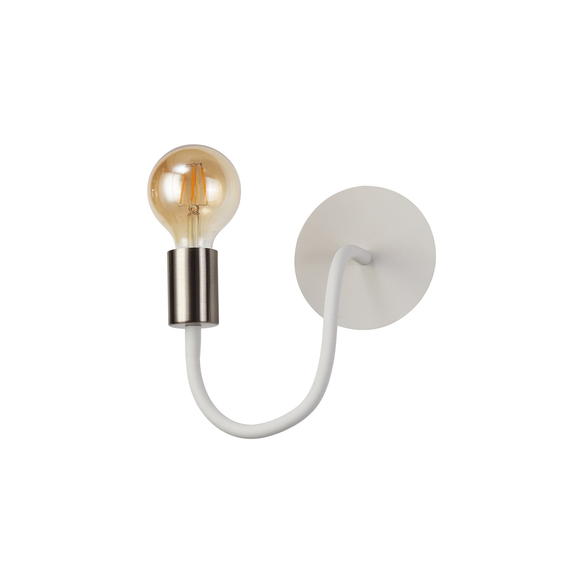 Flexible Wall Lamp, 1 Light E27 Satin White/Satin Nickel