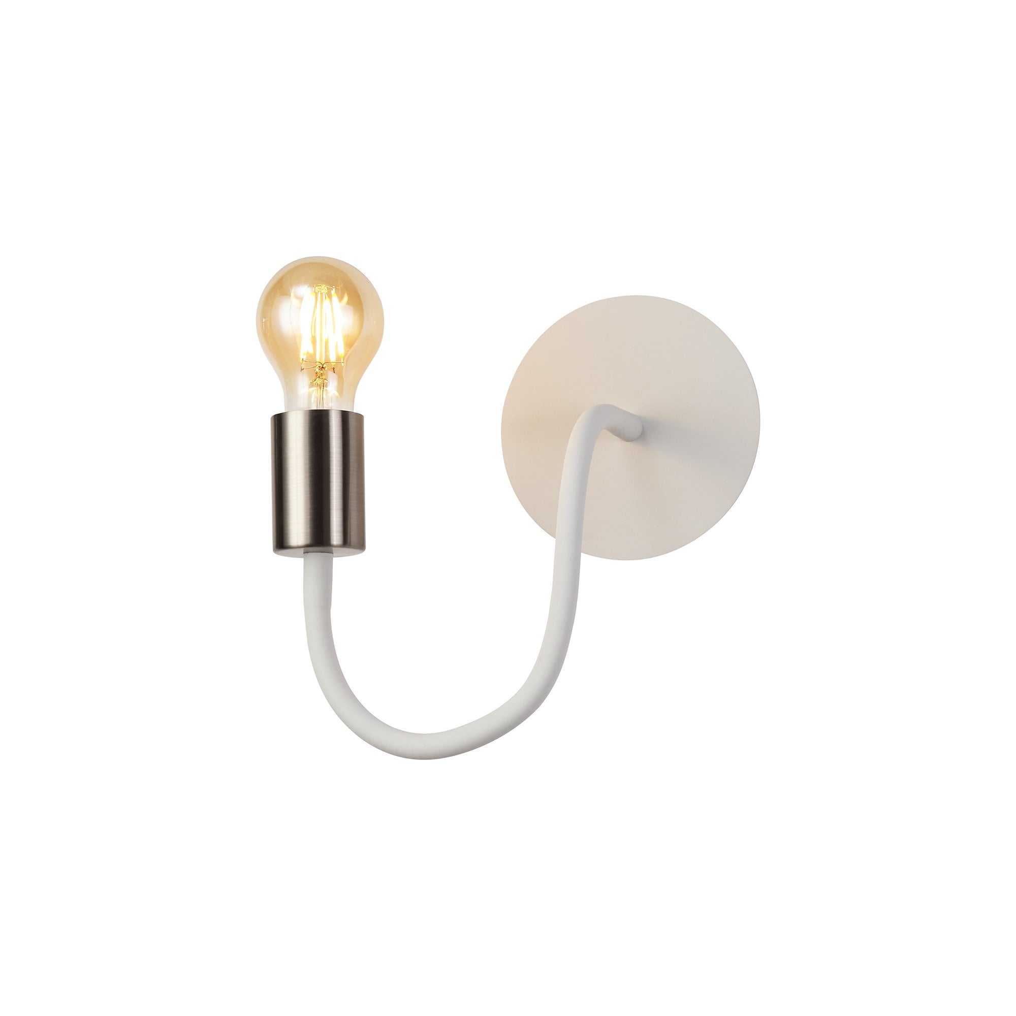 Flexible Wall Lamp, 1 Light E27 Satin White/Satin Nickel