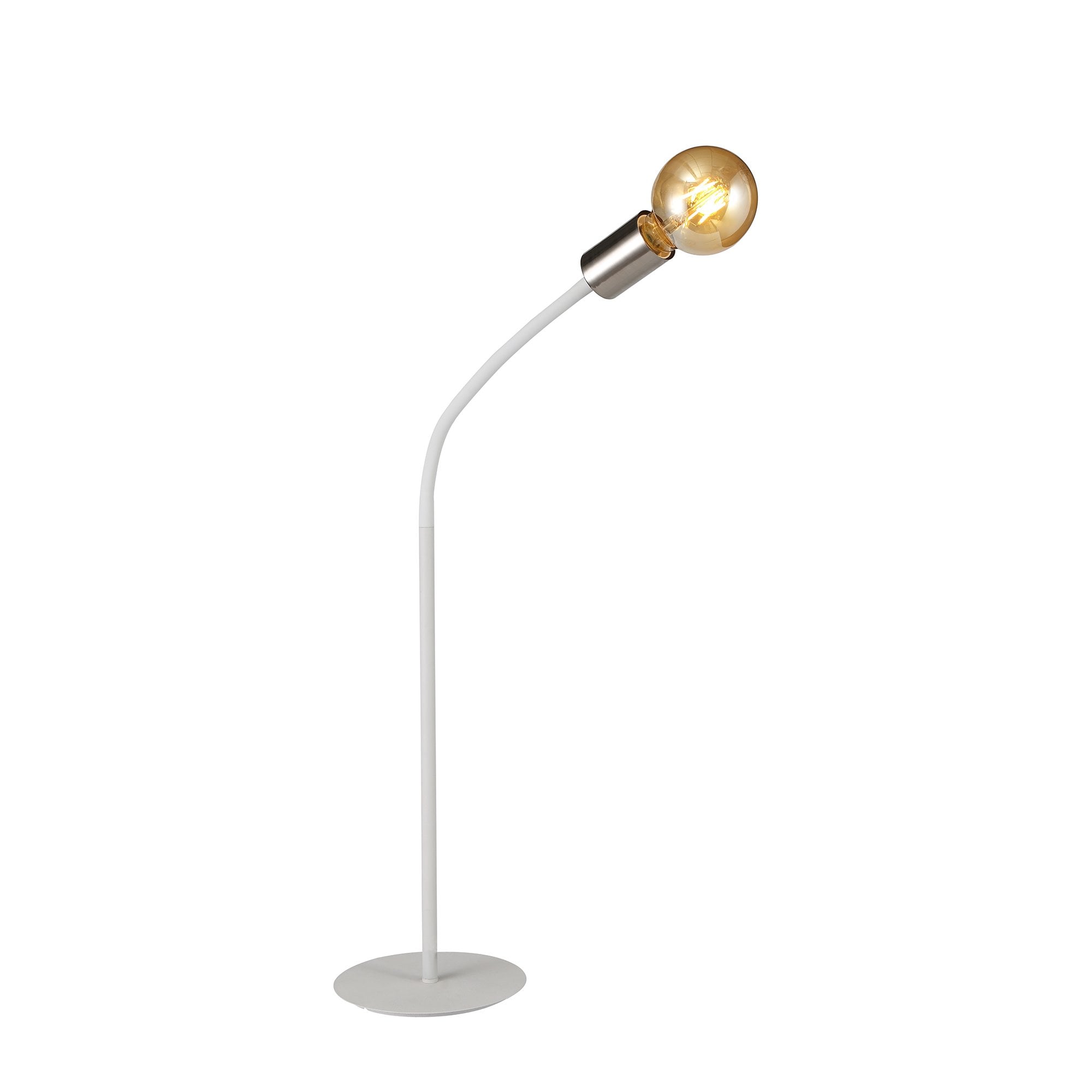 Flexible Table Lamp, 1 Light E27 Satin White/Satin Nickel