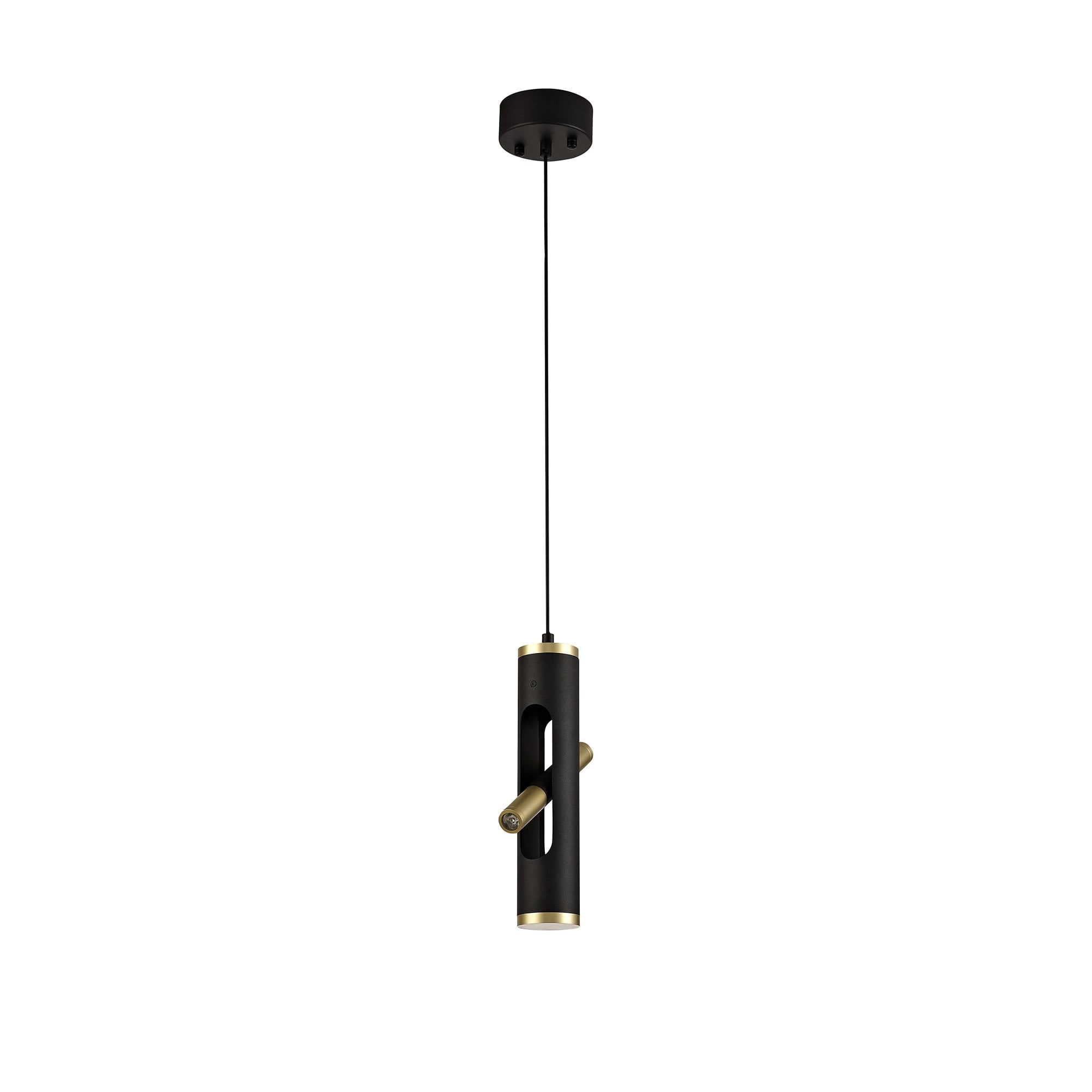 Pendant, 2 x 2W LED, 3000K, 560lm, Sand Black/Gold, 3yrs Warranty