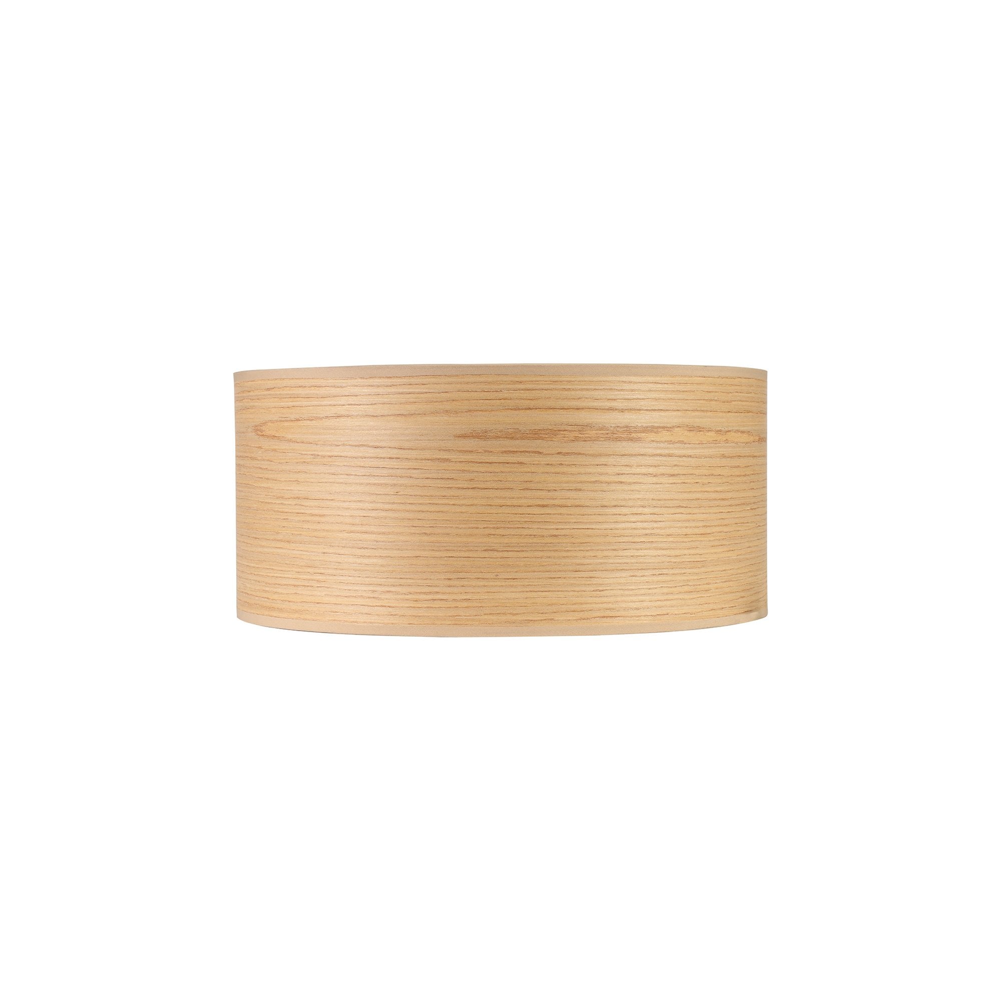 Round, 395 x 180mm Wood Effect Shade, Light Oak/White Laminate