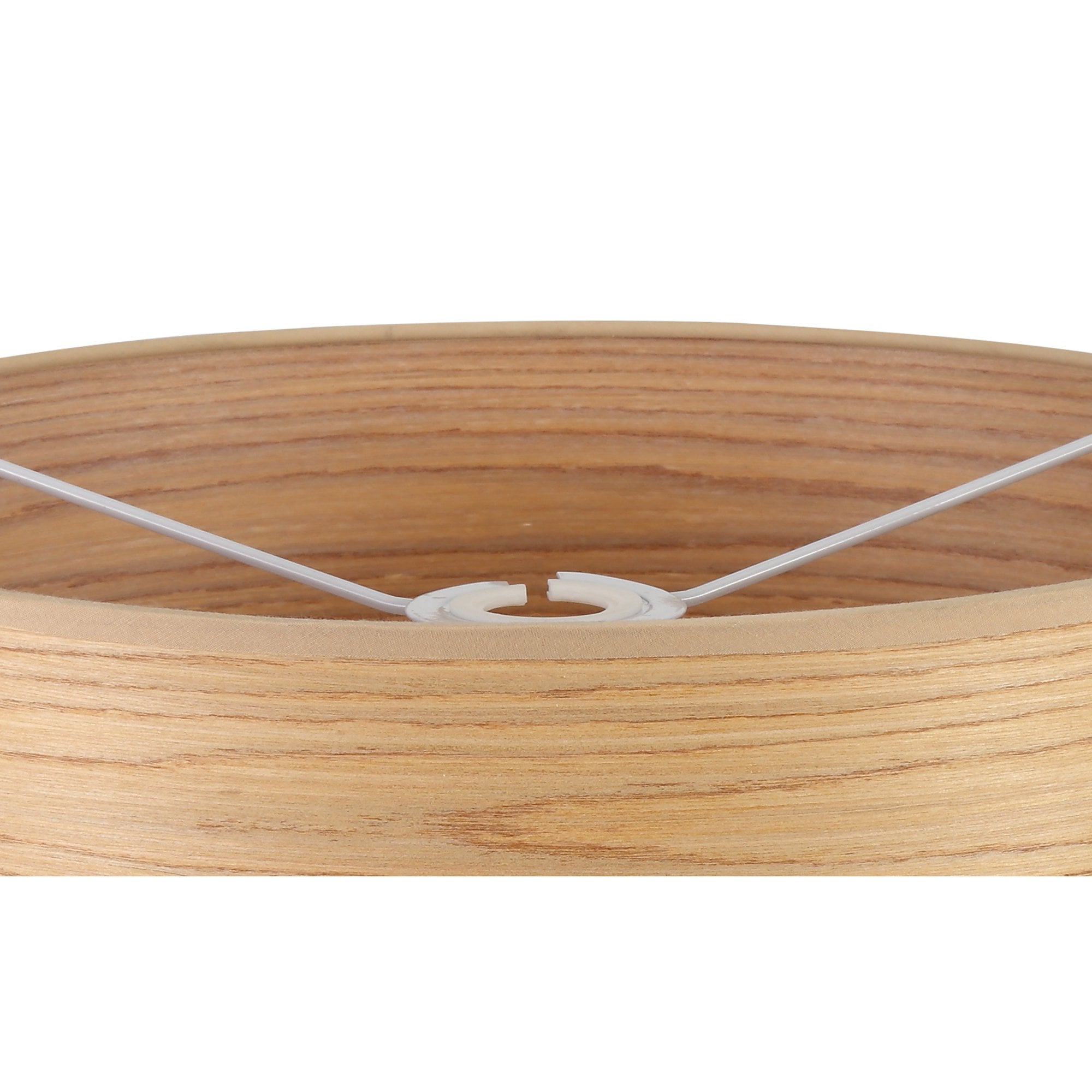 Round, 395 x 180mm Wood Effect Shade, Light Oak/White Laminate