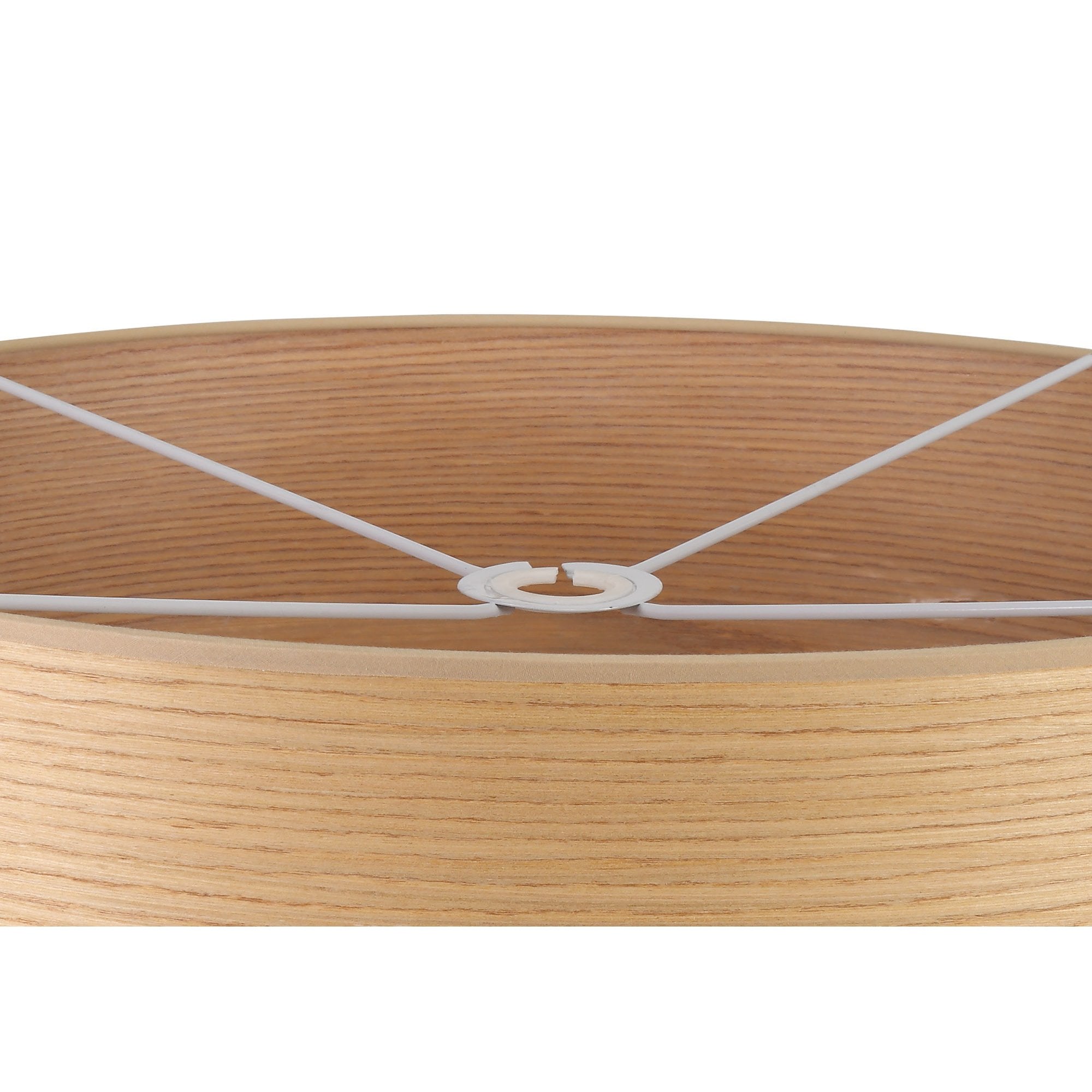 Round, 600 x 210mm Wood Effect Shade, Light Oak/White Laminate