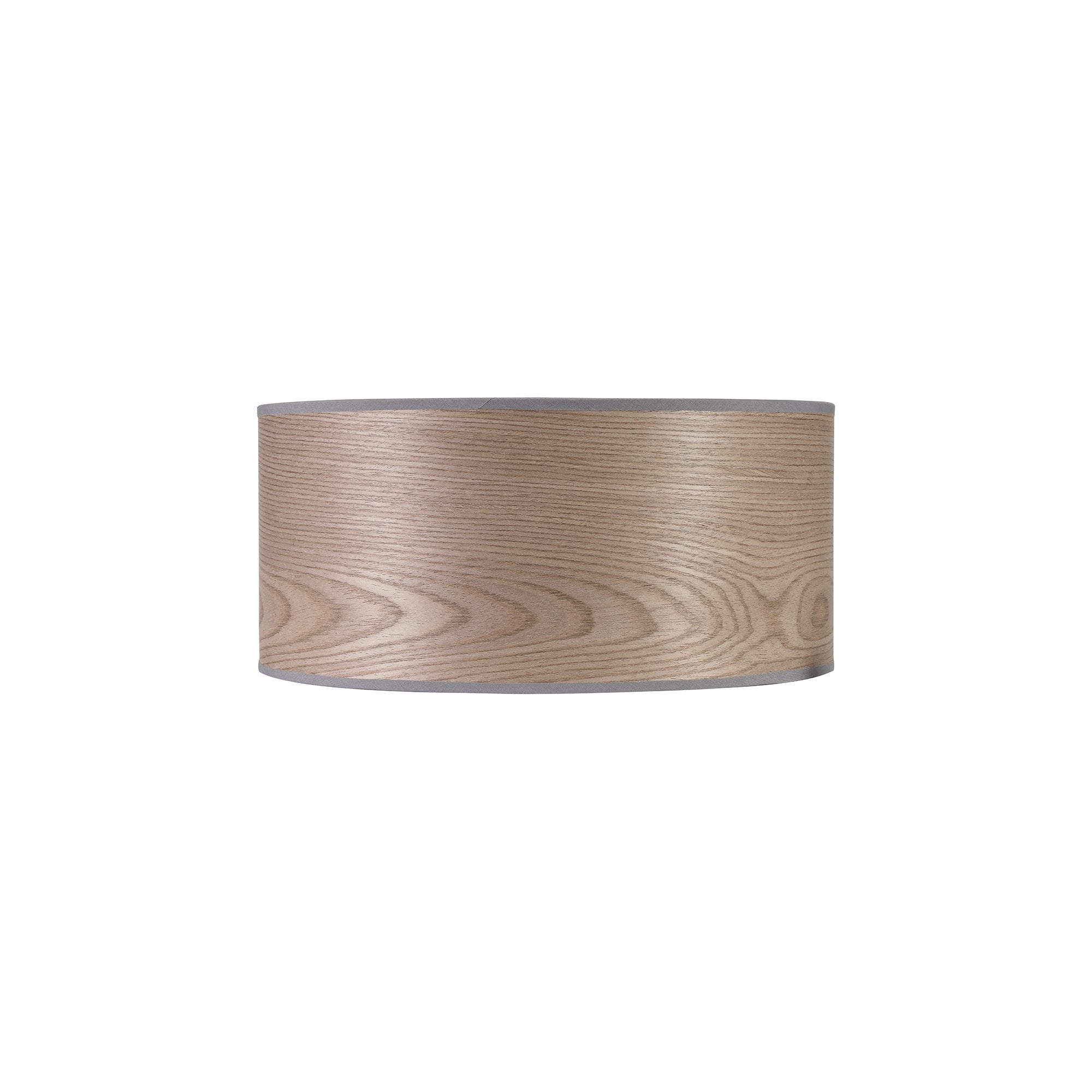 Round, 395 x 180mm Wood Effect Shade, Grey Oak/White Laminate