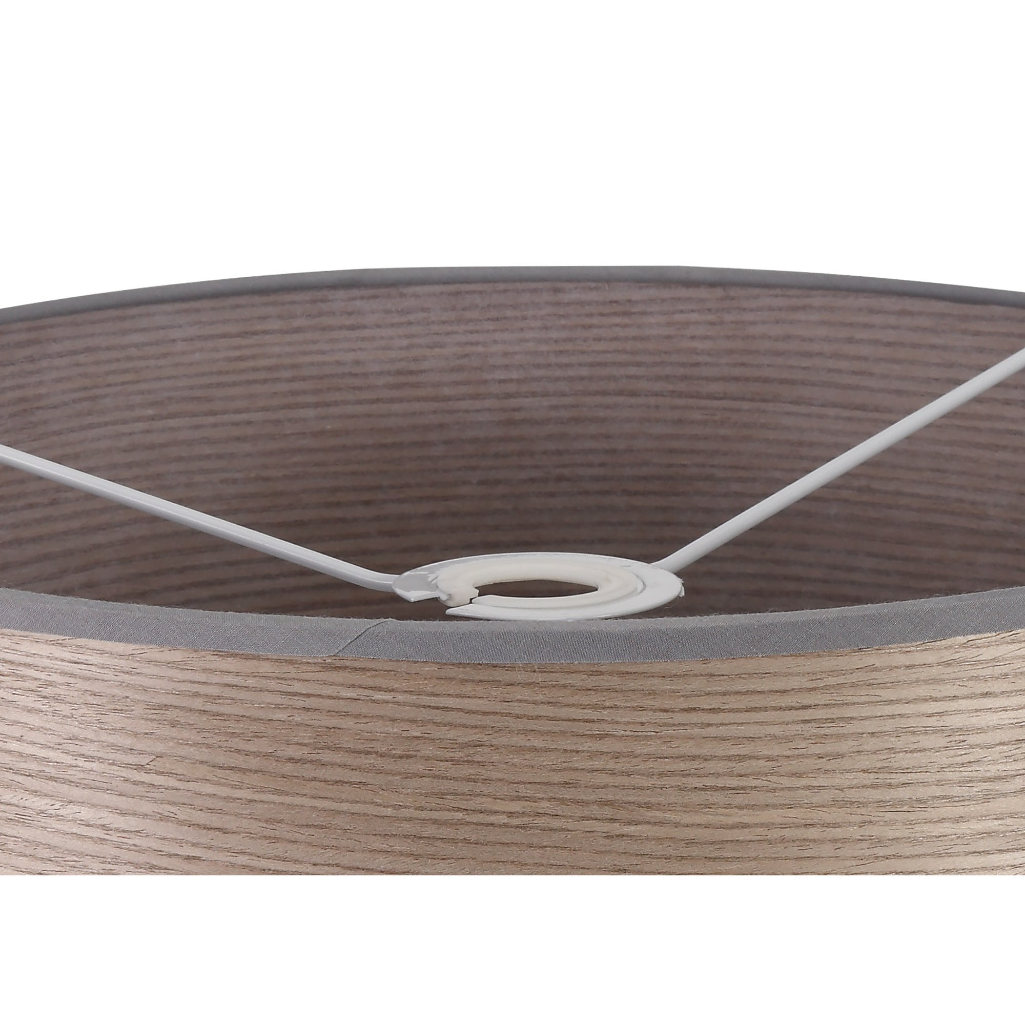 Round, 395 x 180mm Wood Effect Shade, Grey Oak/White Laminate