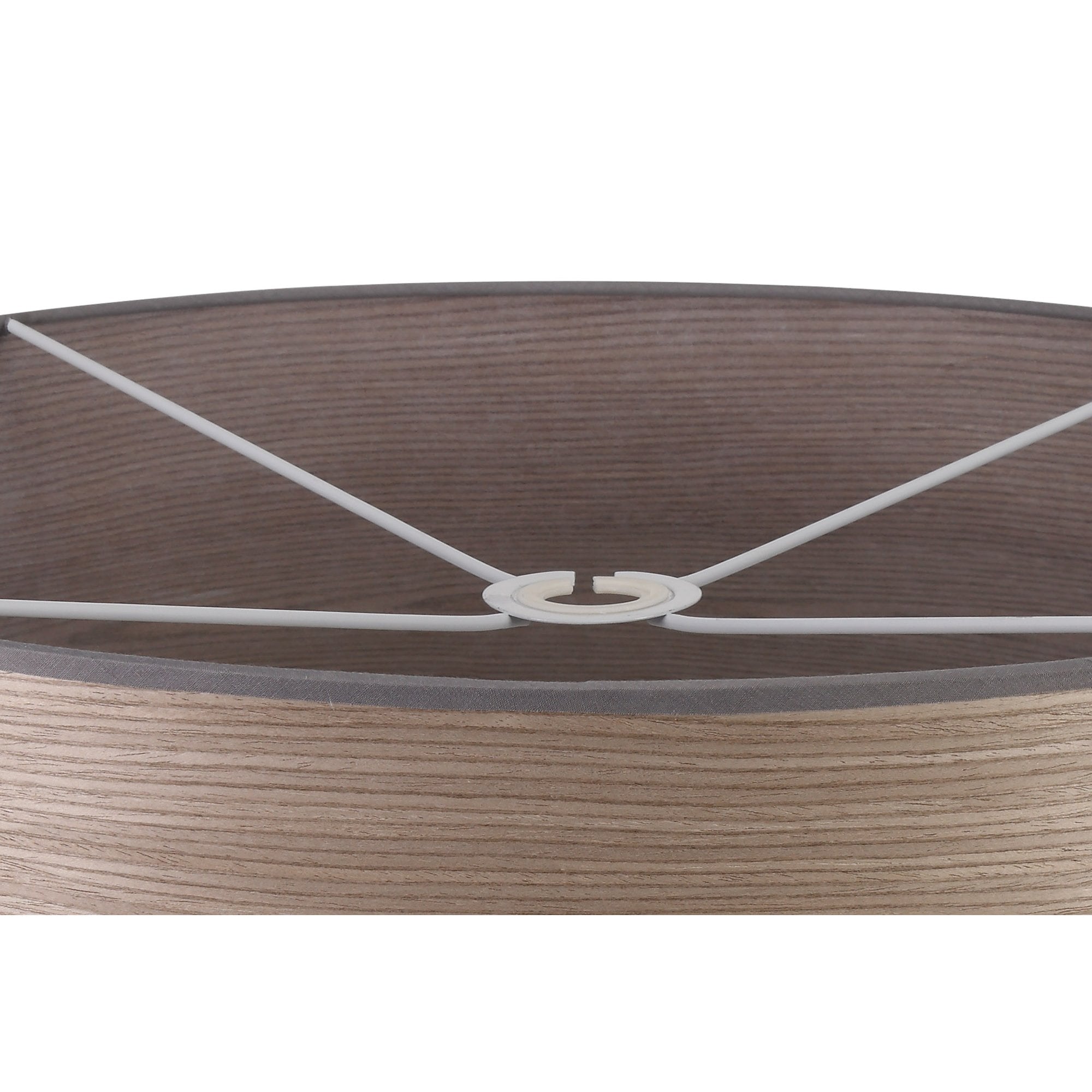 Round, 600 x 210mm Wood Effect Shade, Grey Oak/White Laminate