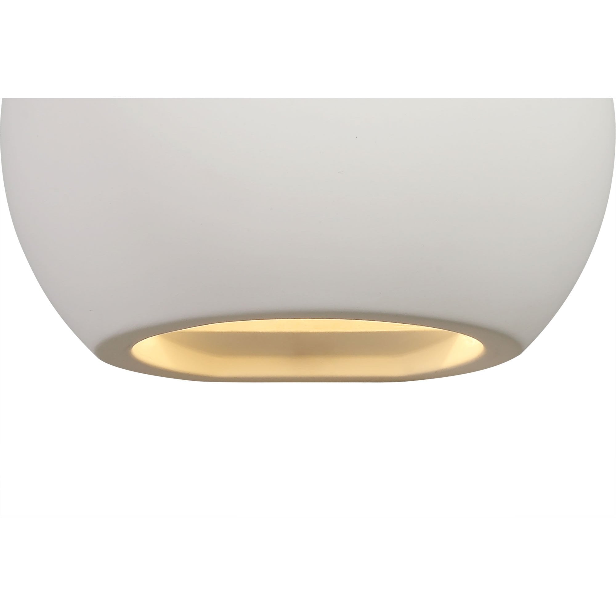 Round Ball Up & Down Wall Lamp, 1 x G9, White Paintable Gypsum