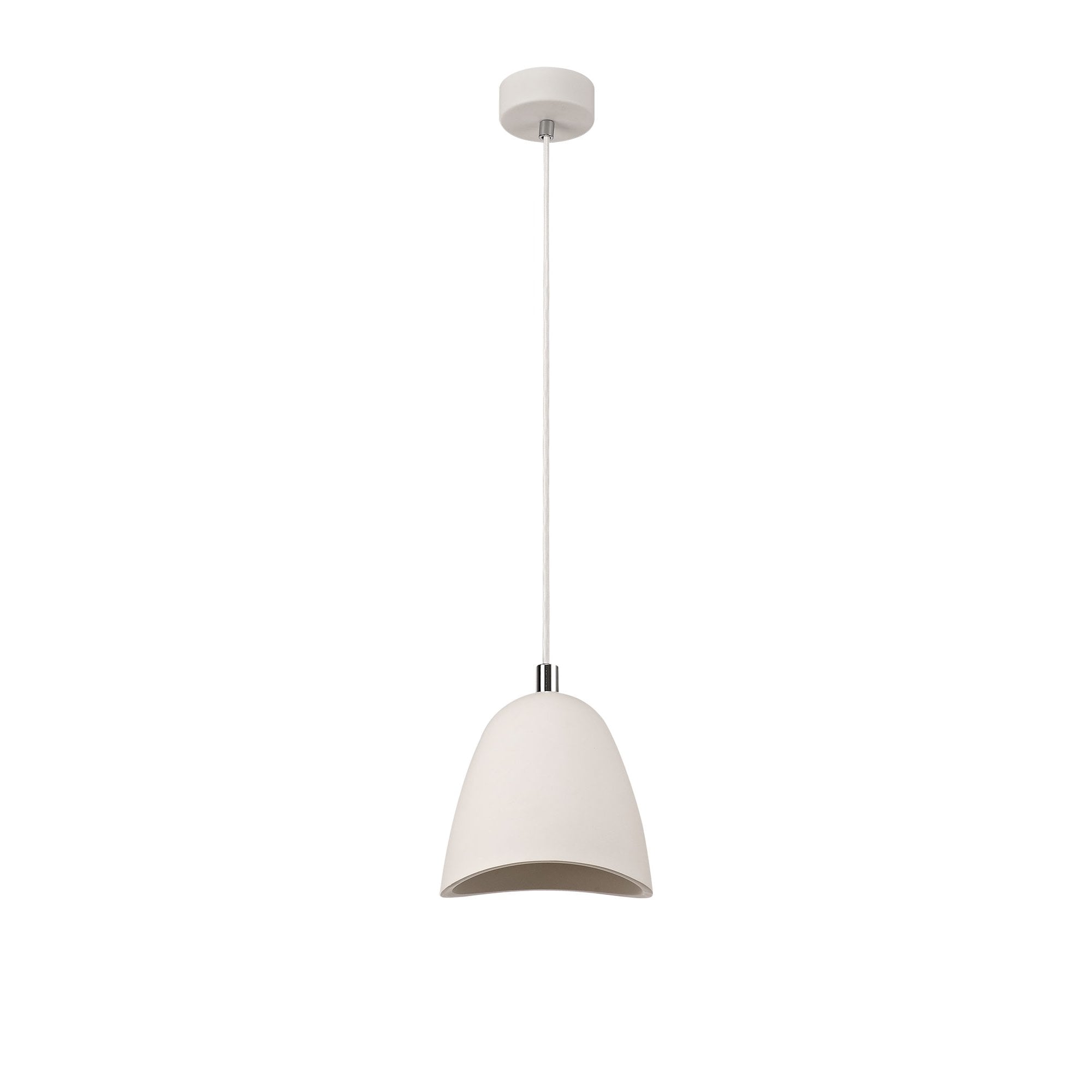 Medium Pendant, 1 x E27, White Paintable Gypsum