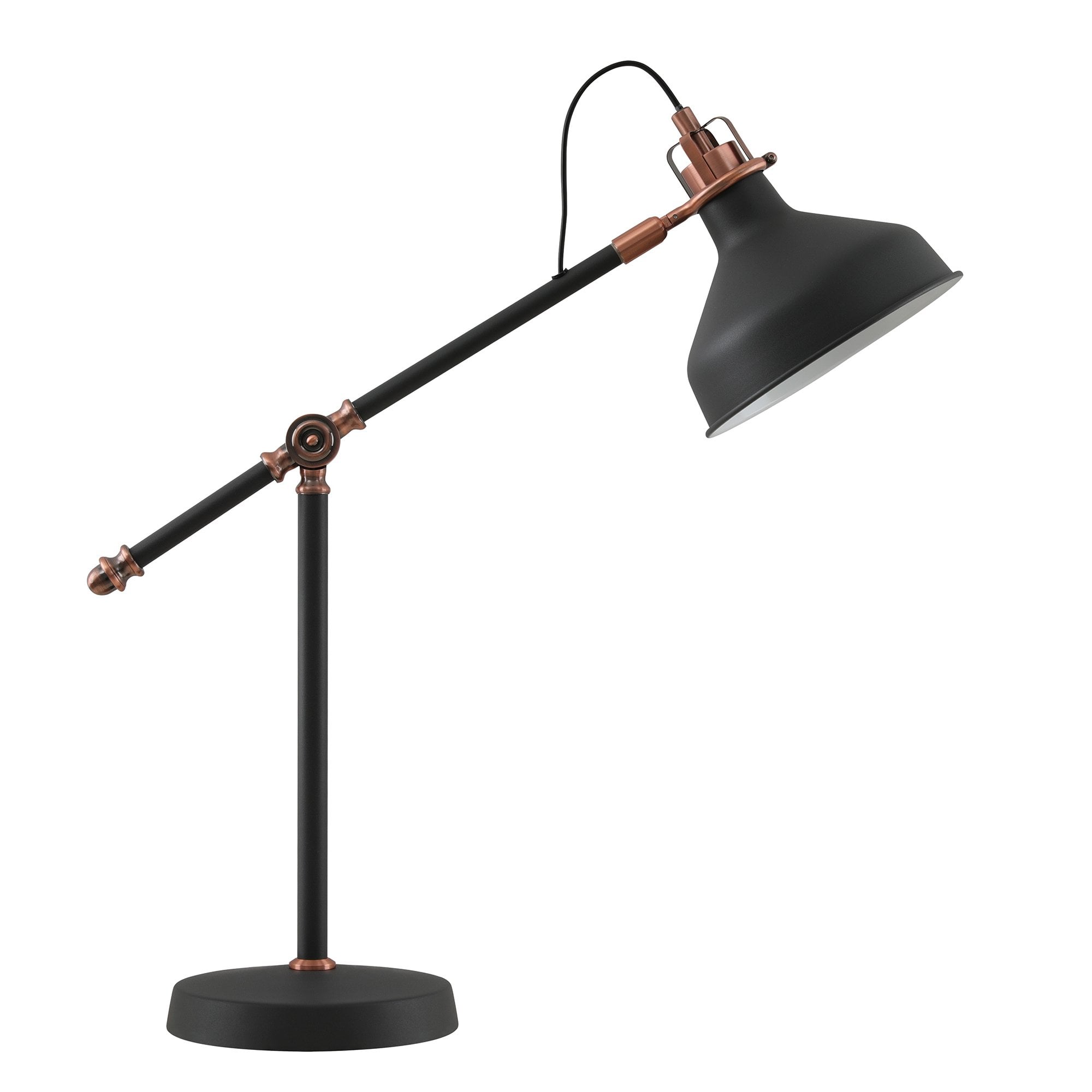 Adjustable Table Lamp, 1 x E27, Sand Black/Copper/White