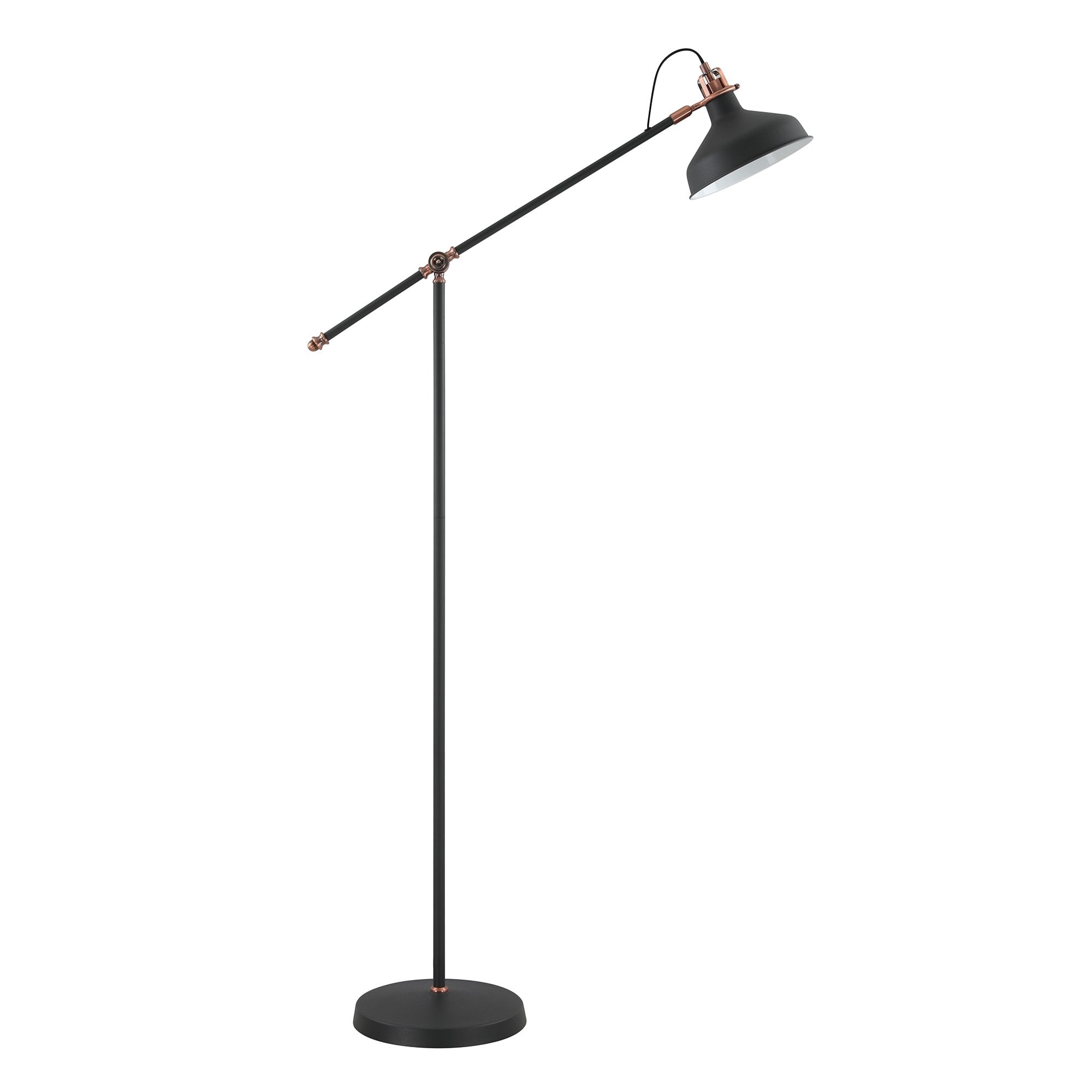 Adjustable Floor Lamp, 1 x E27, Sand Black/Copper/White