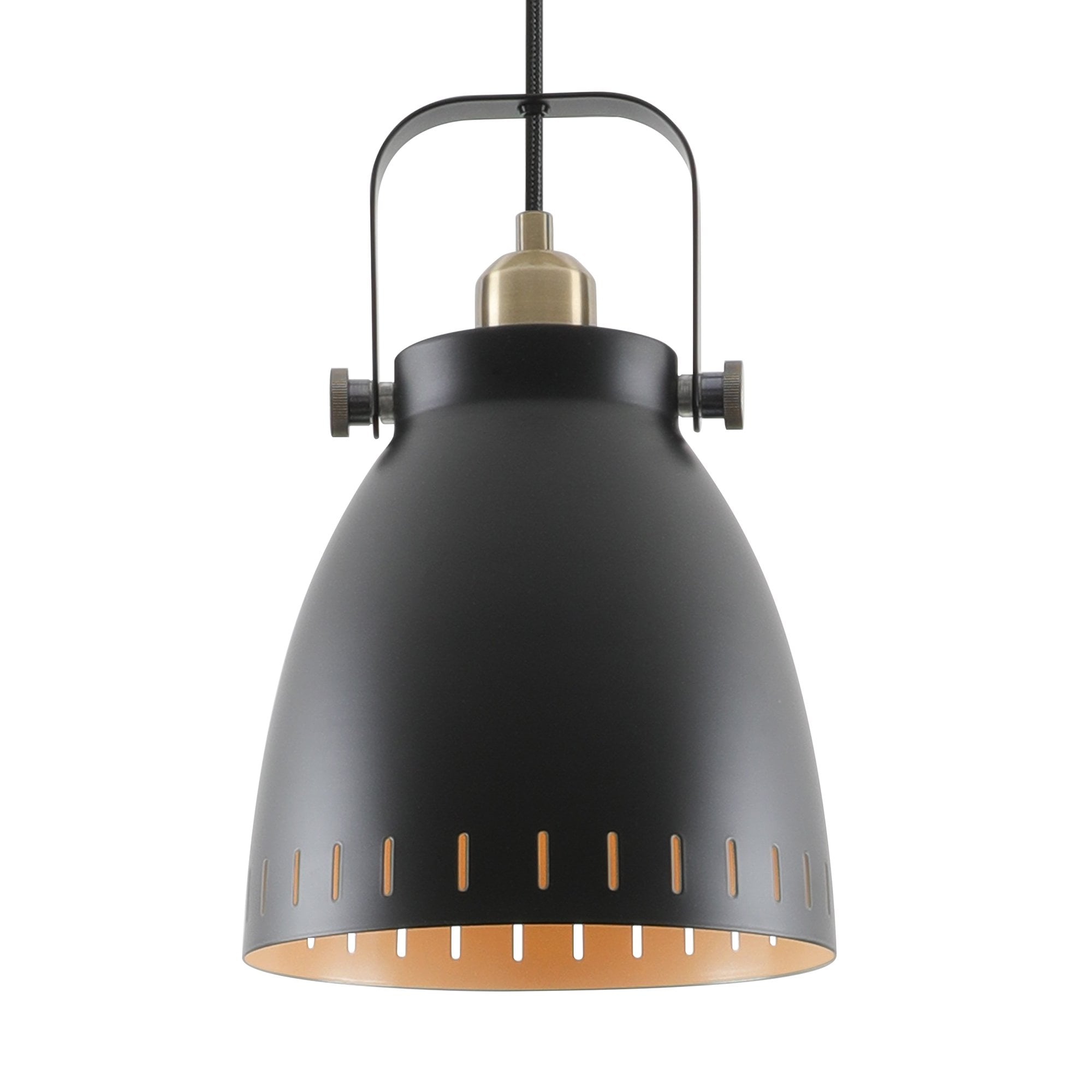 Medium Pendant, 1 x E27, Matt Black/Antique Brass/Khaki