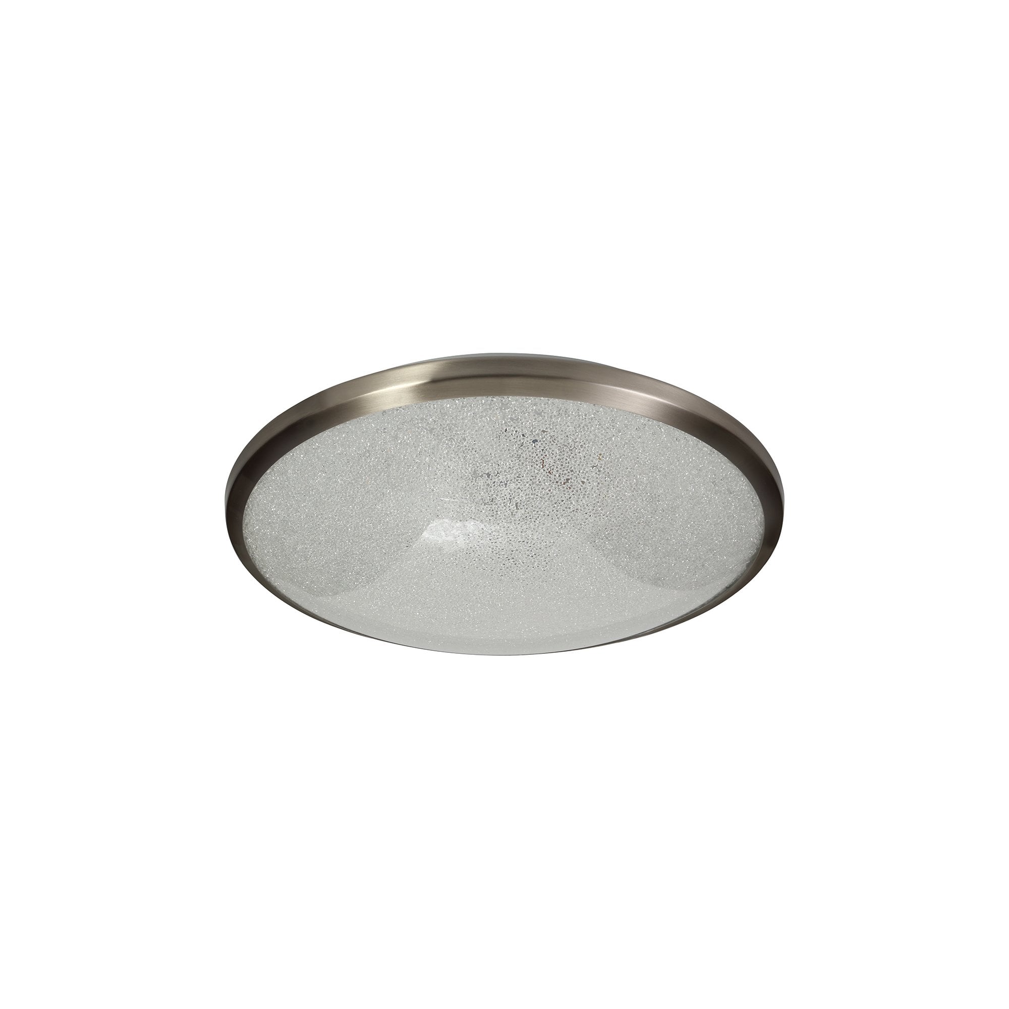 Ceiling, 36cm 1 x 18W LED, 3000K, 1044lm, IP44, Satin Nickel/Crystaline, 3yrs Warranty