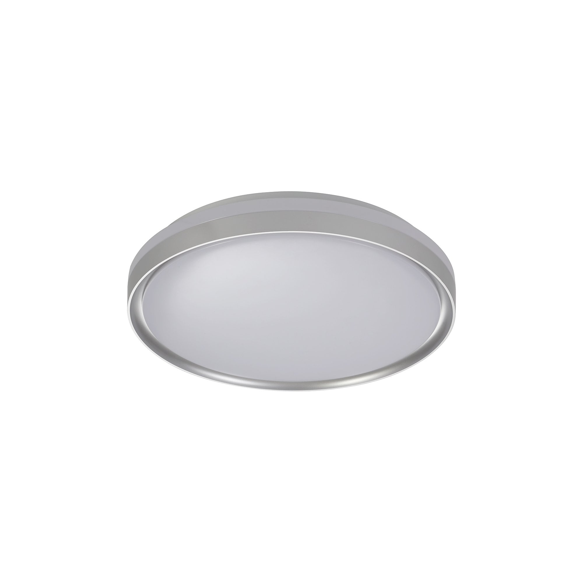 Ceiling 39cm, 1 x 24W LED, 3 Step-Dimmable, 3000K, 1000lm, IP44, Silver/White Acrylic, 3yrs Warranty