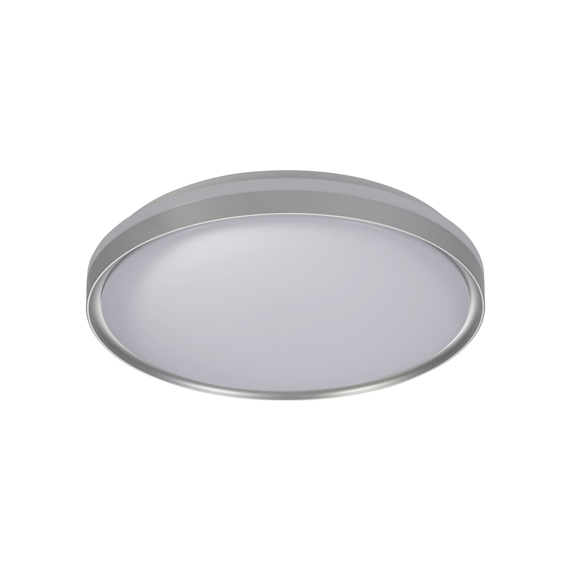 Ceiling 48cm, 1 x 36W LED 3 Step-Dimmable, 3000K, 1575lm, IP44, Silver/White Acrylic, 3yrs Warranty