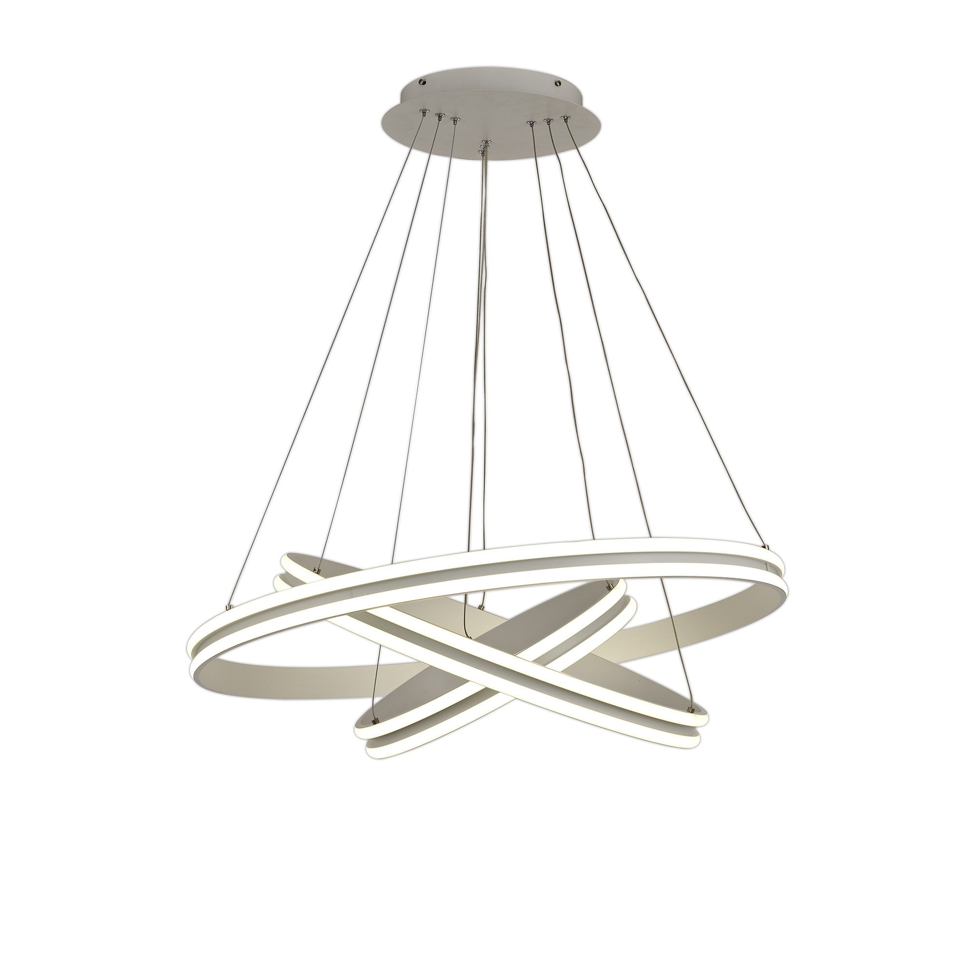 Pendant, 3 Light 50W,30W,20W LED, 4000K, 5470lm, Dimmable, Matt White, 3yrs Warranty