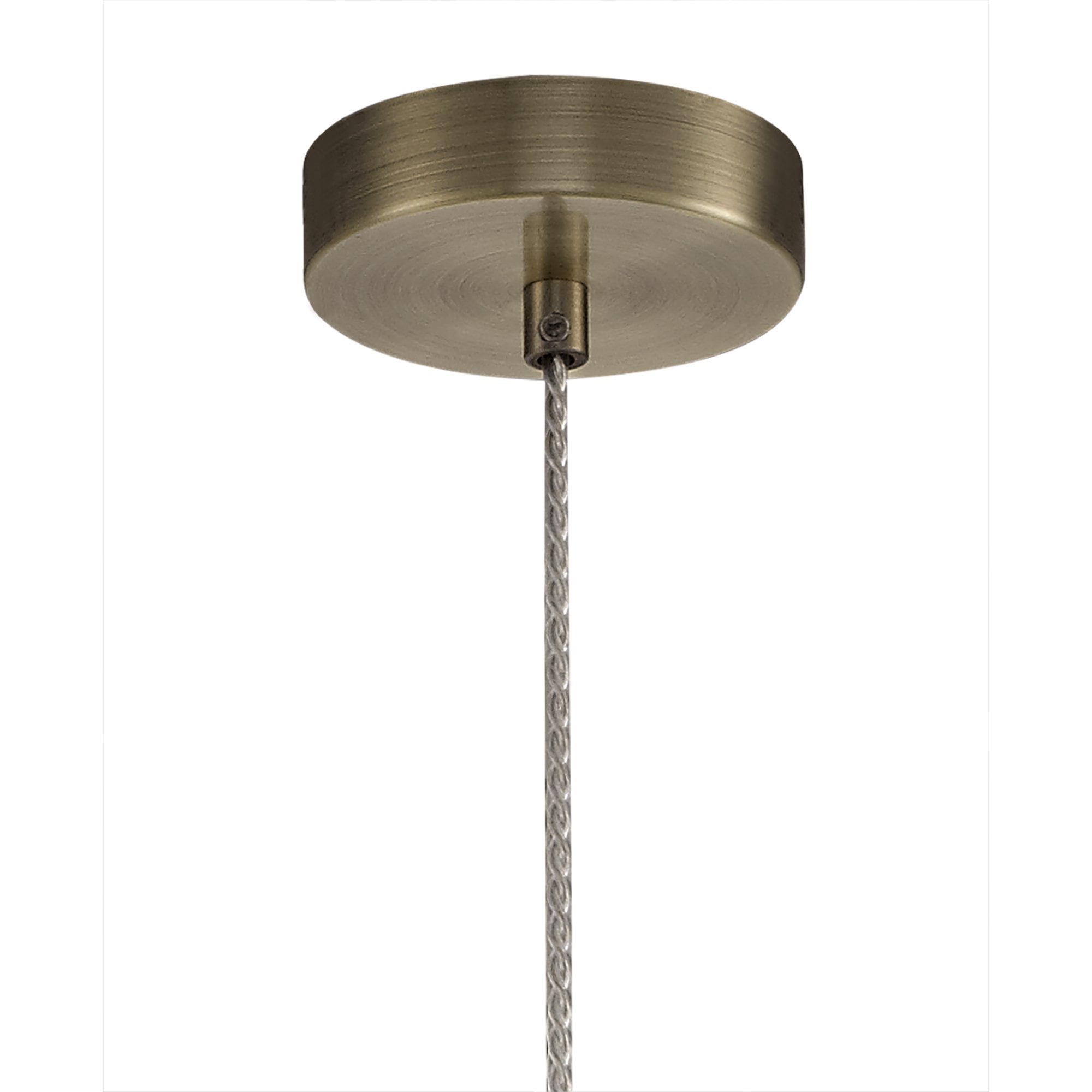 Pendant, 1 x E27, Antique Brass/Clear Glass