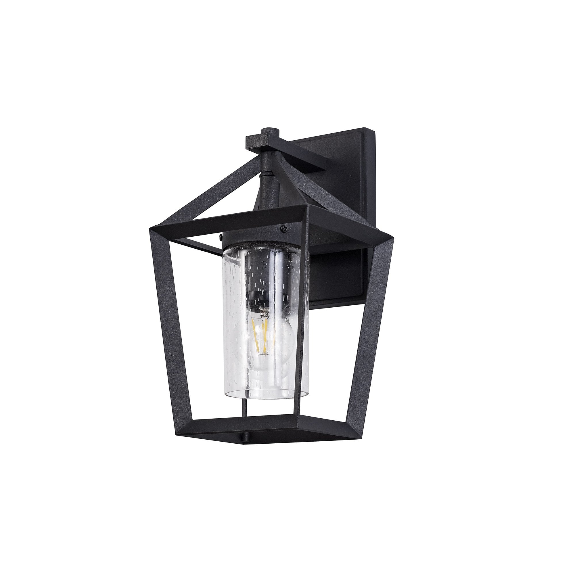 Down Wall Lamp, 1 x E27, IP54, Anthracite/Clear Rain Drop Effect Glass, 2yrs Warranty