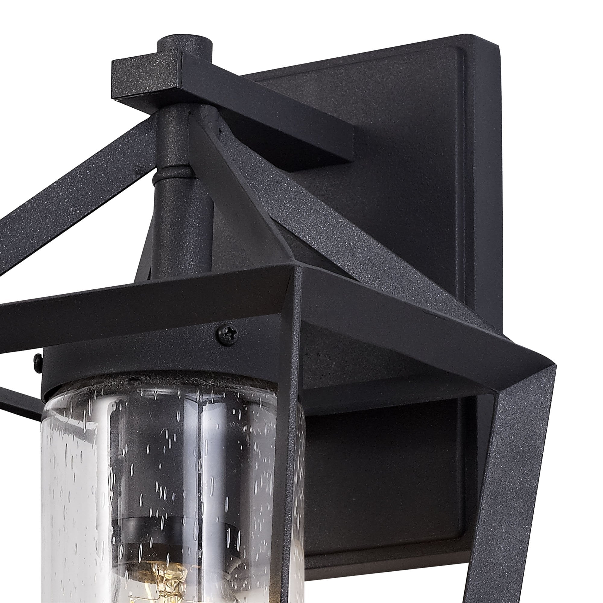 Down Wall Lamp, 1 x E27, IP54, Anthracite/Clear Rain Drop Effect Glass, 2yrs Warranty