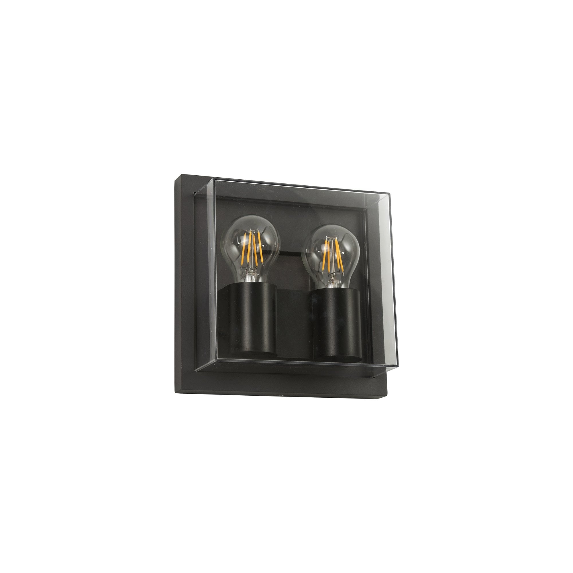 Wall Lamp, 2 x E27, IP65, Anthracite/Clear PC, 2yrs Warranty