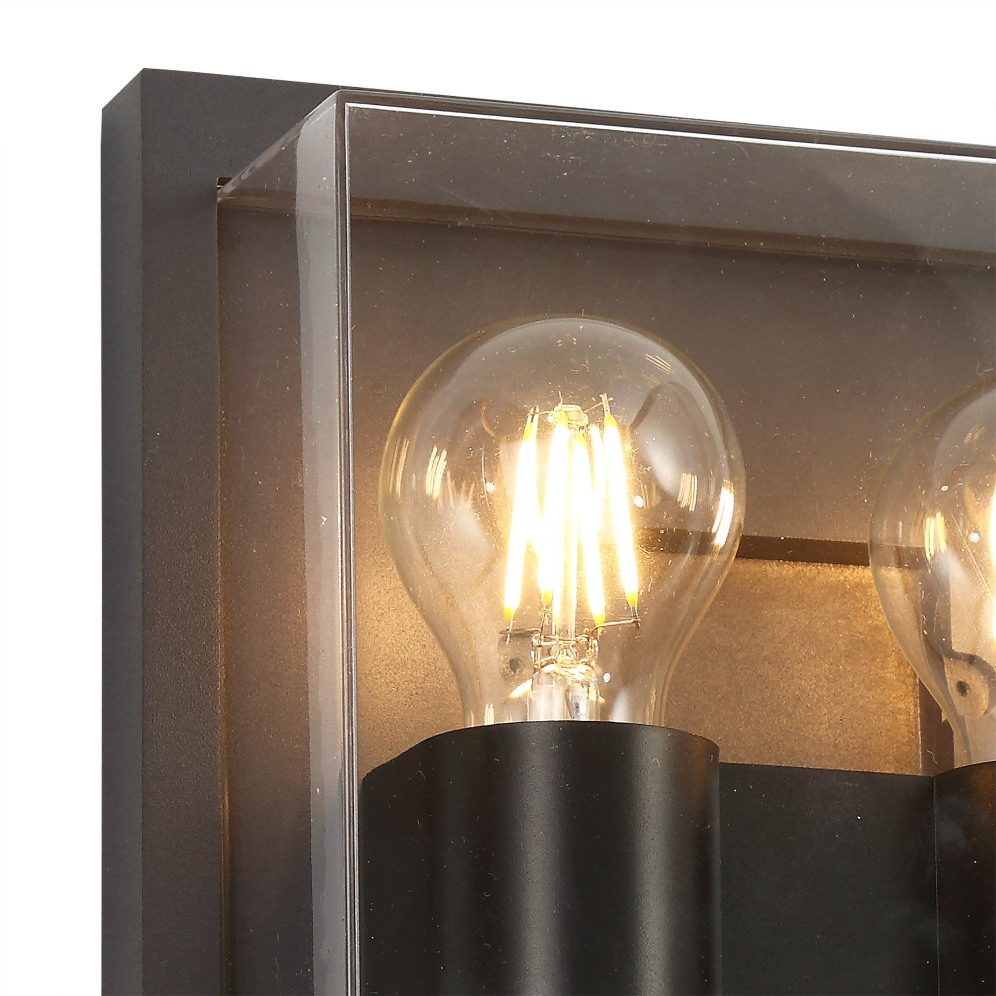 Wall Lamp, 2 x E27, IP65, Anthracite/Clear PC, 2yrs Warranty